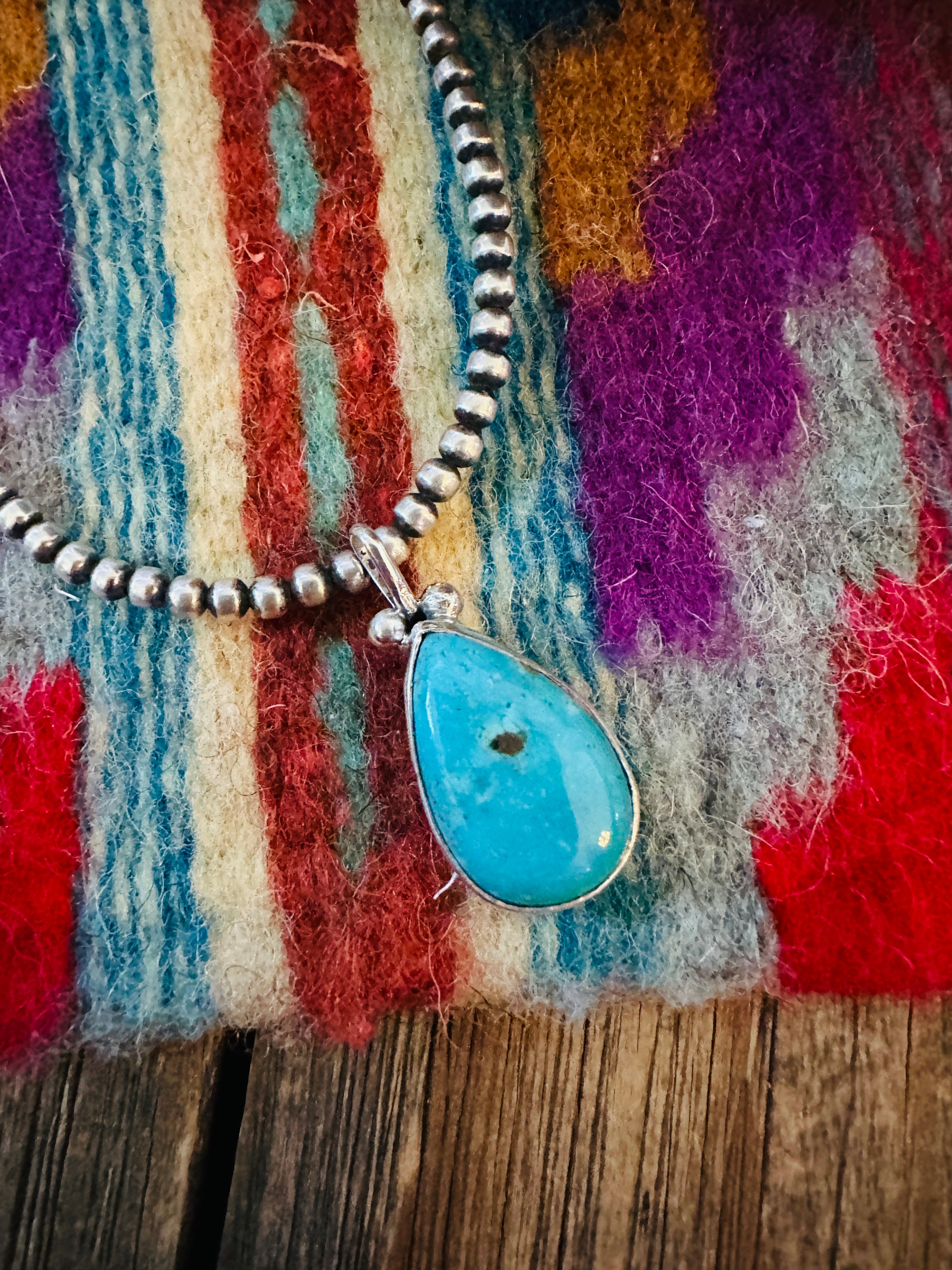 Handcrafted Sterling Silver & Turquoise Pendant