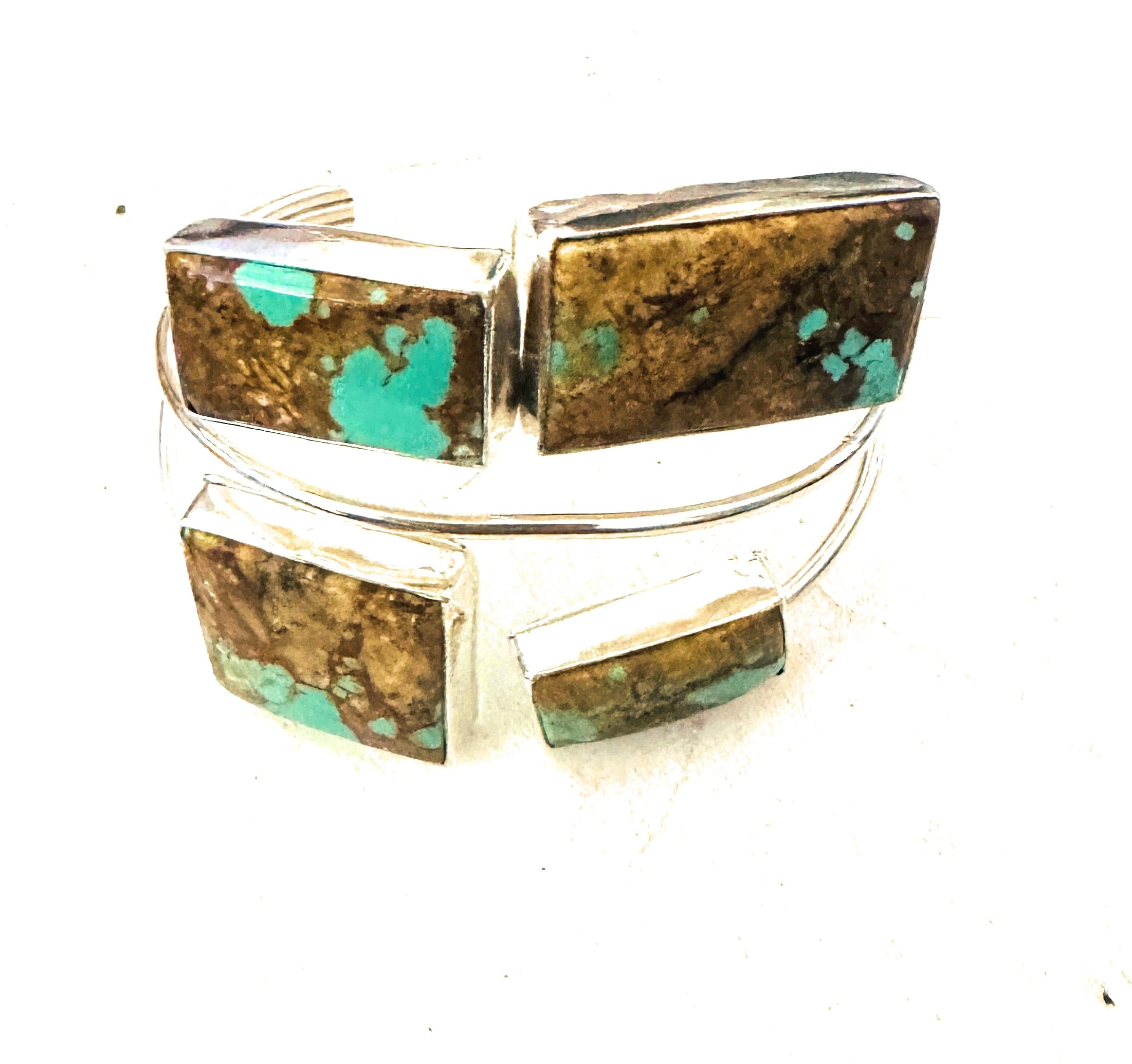 Navajo Sterling Silver & Number 8 Turquoise Cuff Bracelet