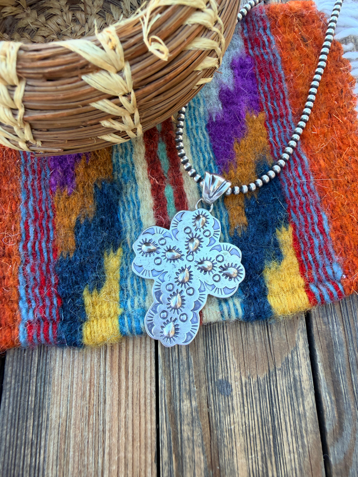 Handcrafted Sterling Silver Cross Pendant by Benson Shorty