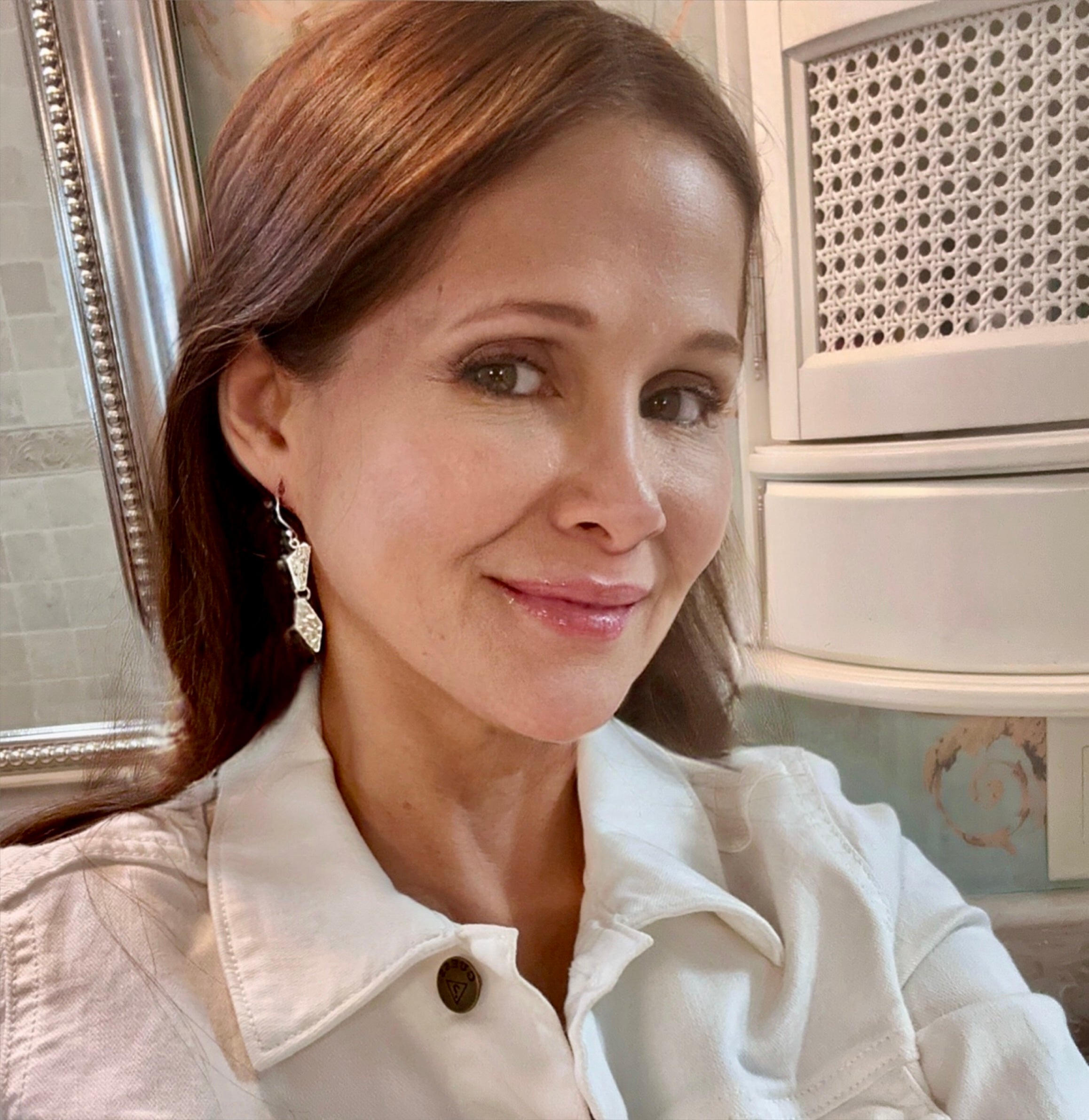 Silver Hammered Shapes Earrings on Hook