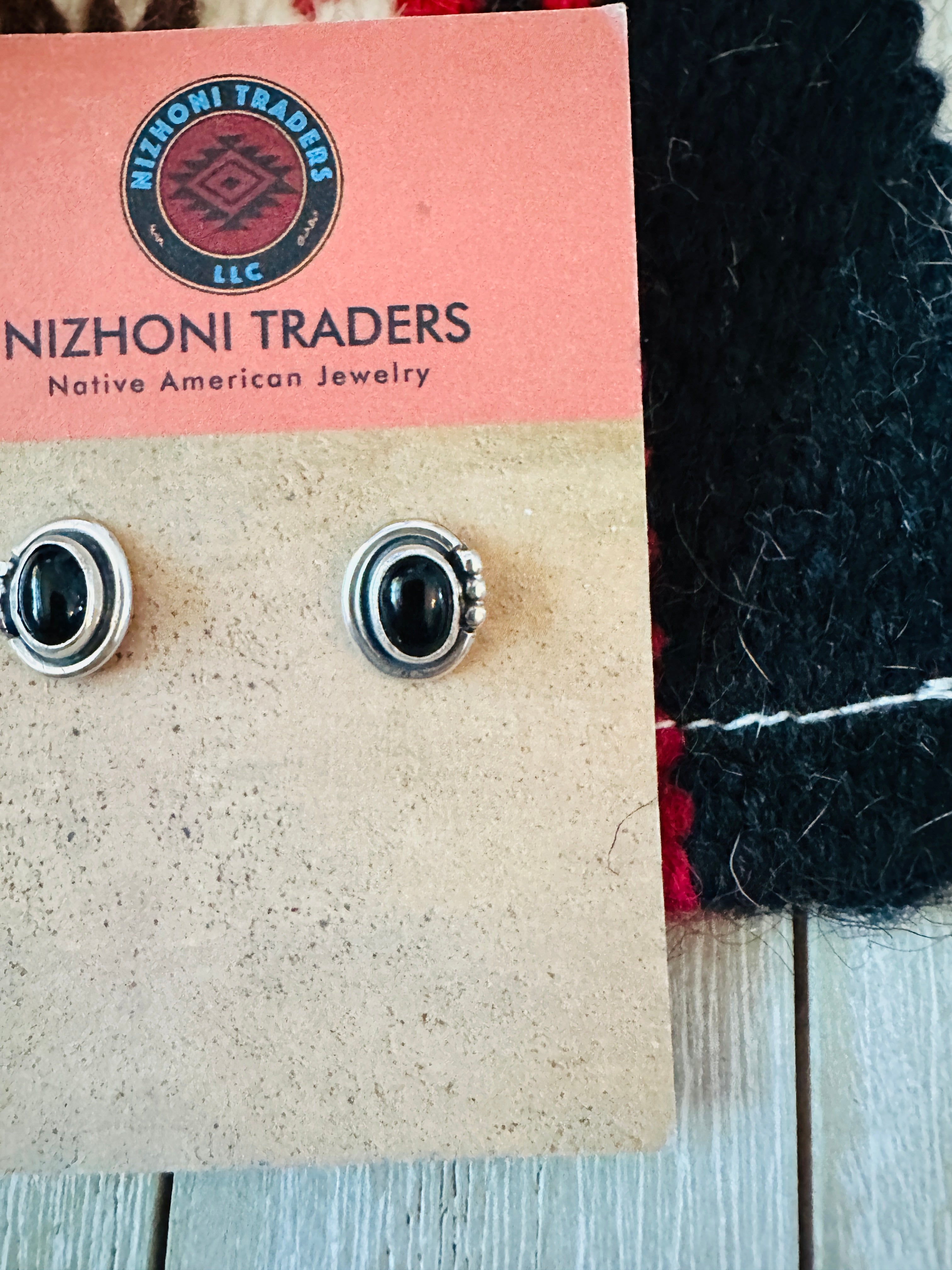 Handcrafted Black Onyx & Sterling Silver Stud Earrings