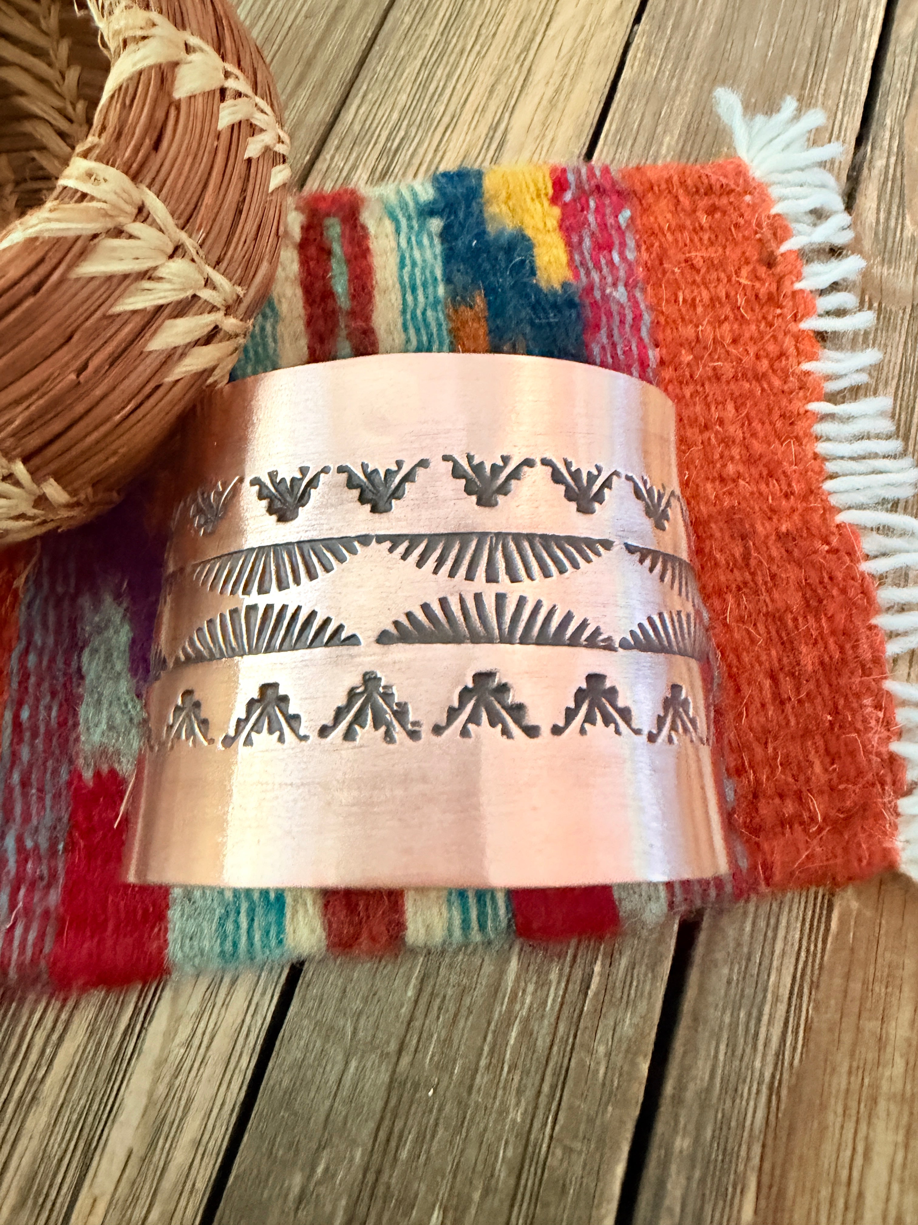 Handcrafted Copper Cuff Bracelet by Elvira Bill