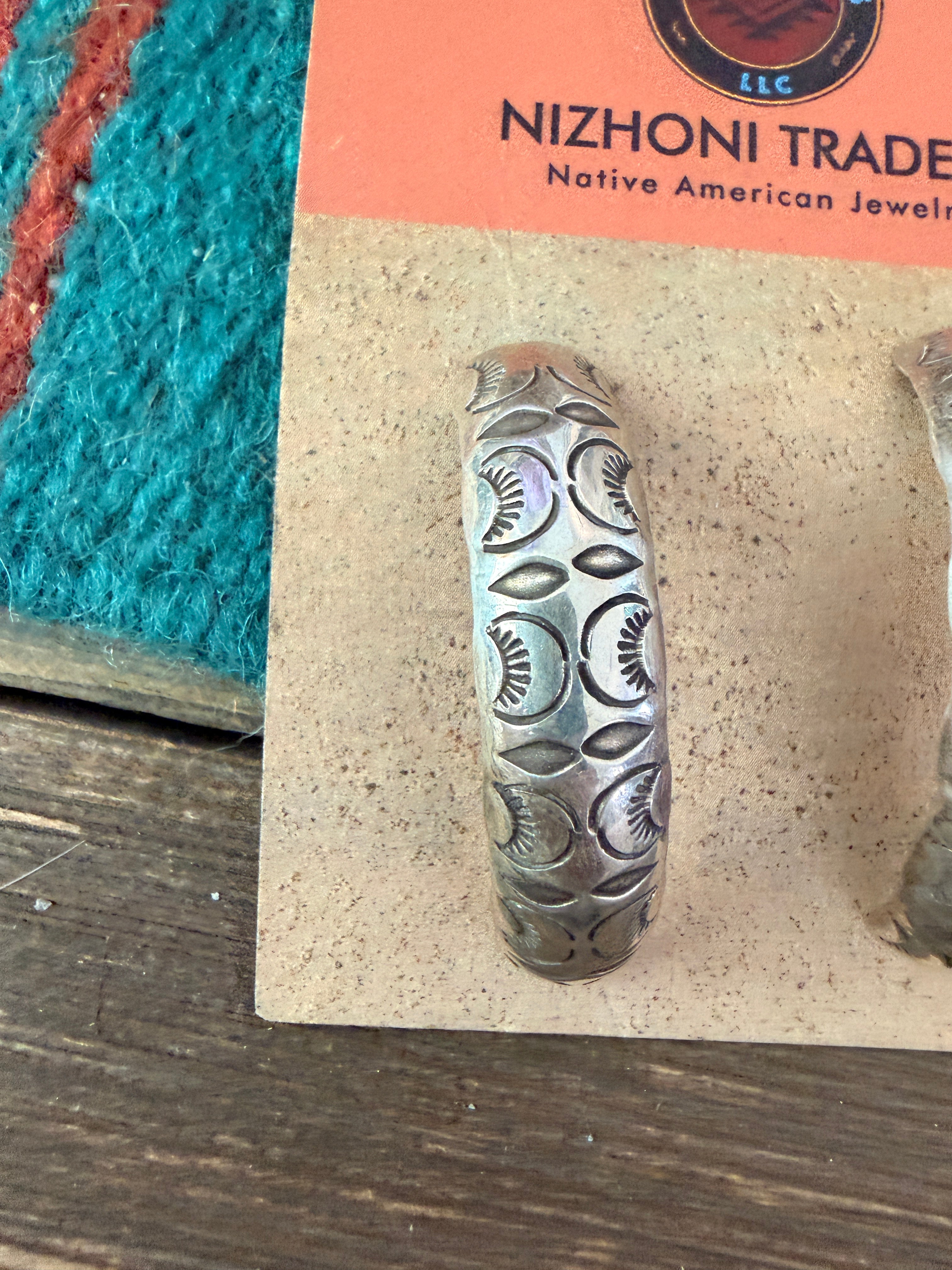 Old Pawn Handcrafted Sterling Silver Half Hoop Earrings