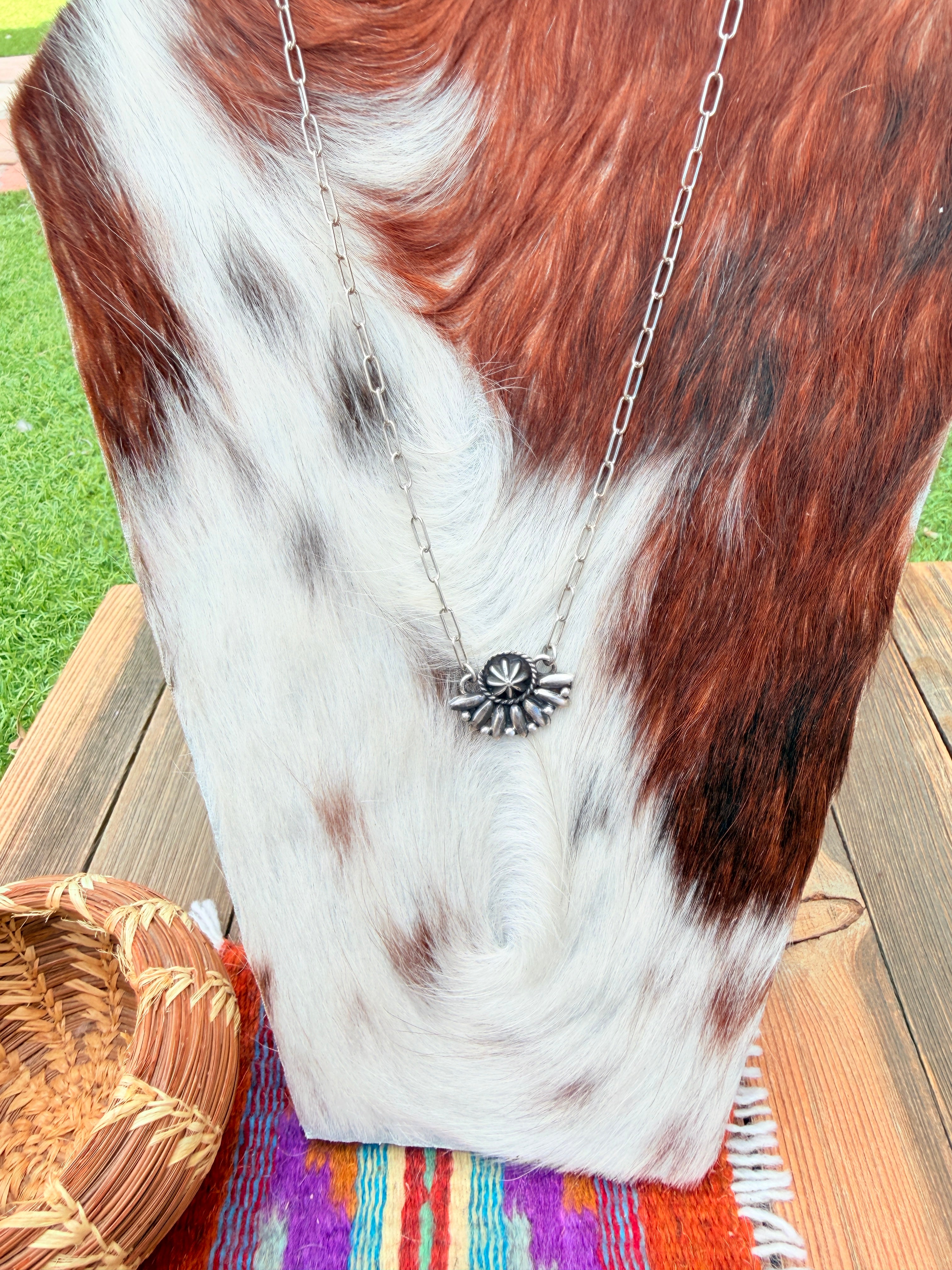 Handcrafted Sterling Silver Concho Necklace