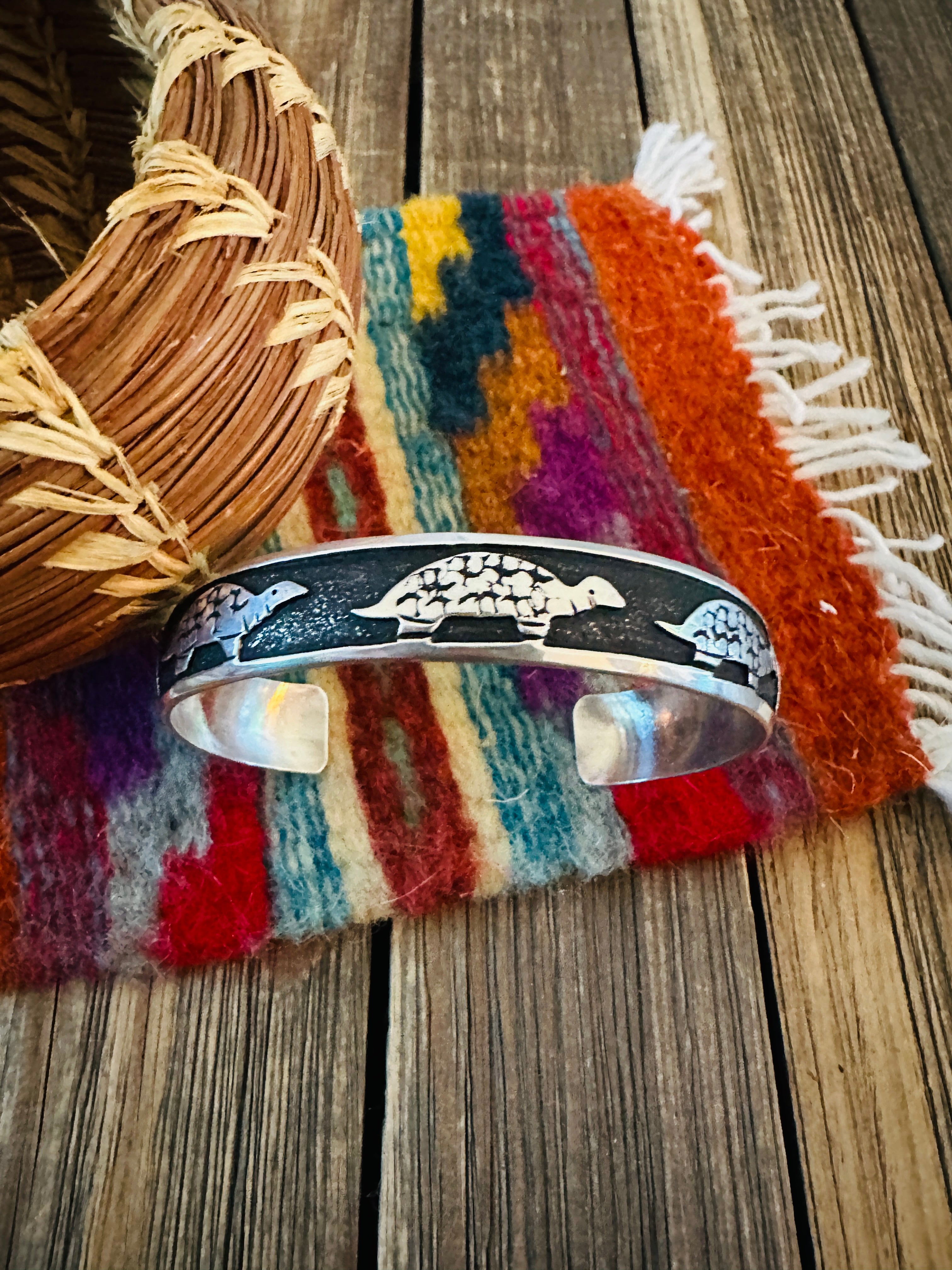 Handcrafted Sterling Silver Turtle Cuff Bracelet by T & R Singer