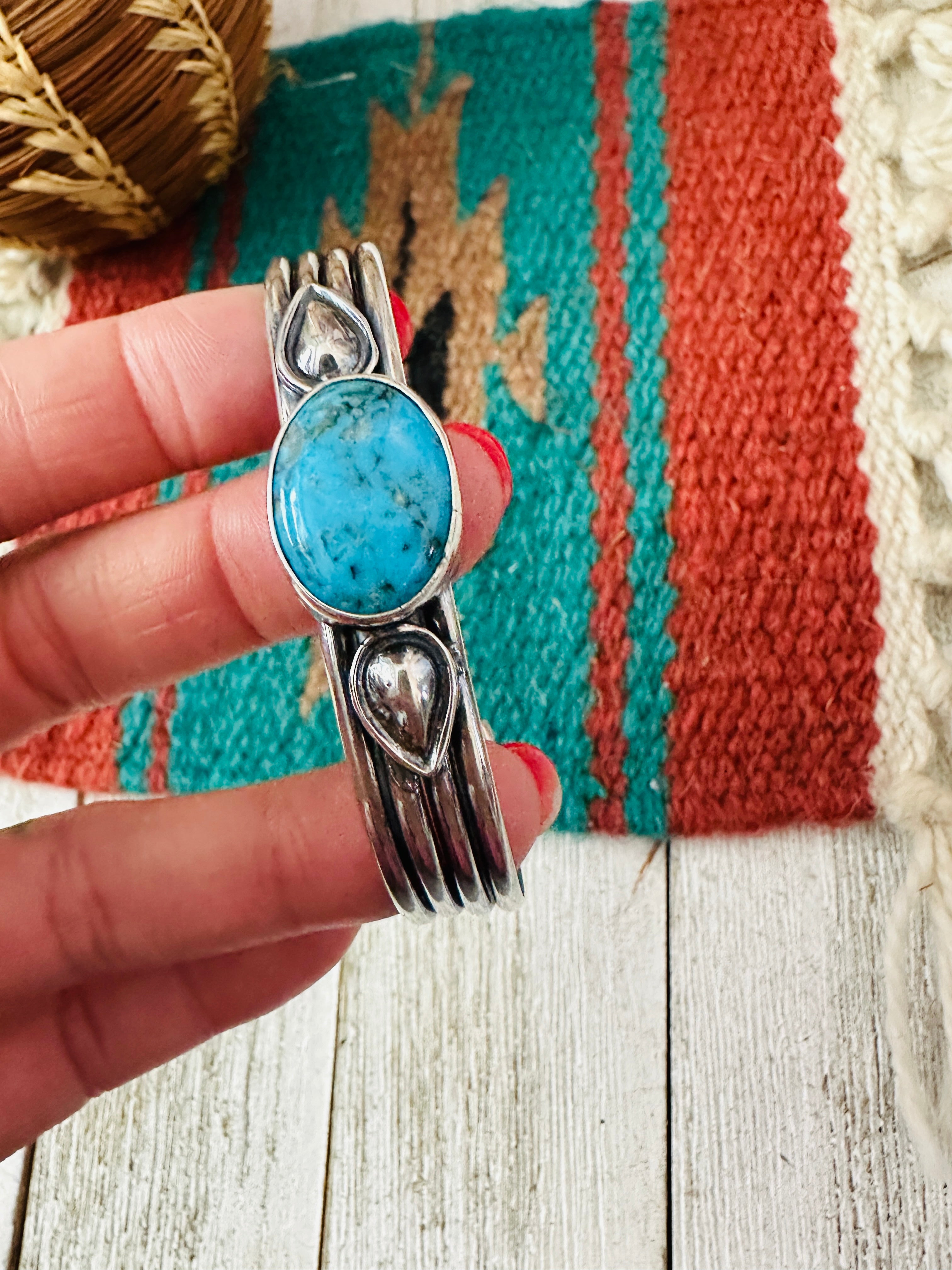 Handcrafted Sterling Silver & Turquoise Cuff Bracelet