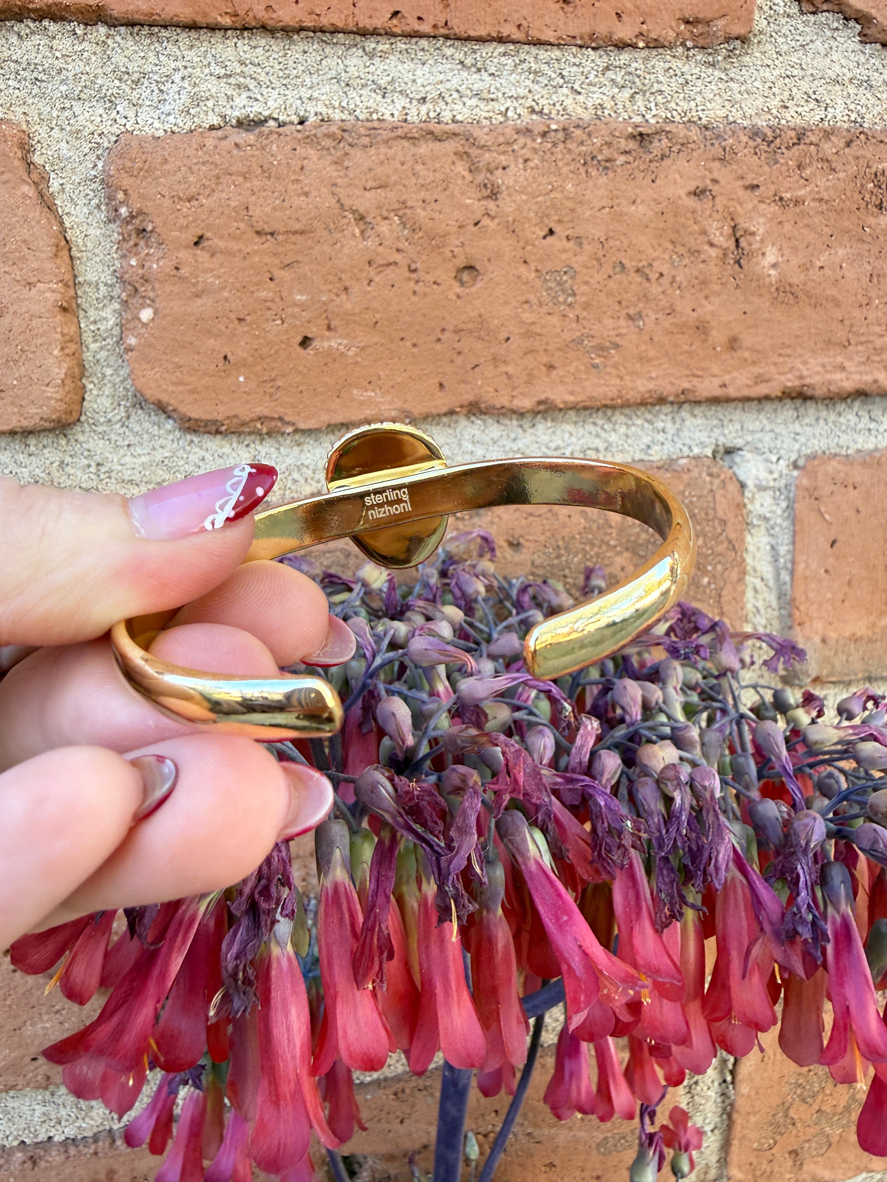 “The Golden Collection” Handmade Gold Plated Sterling Silver Natural Sonoran Mountain Turquoise Bracelet style 9