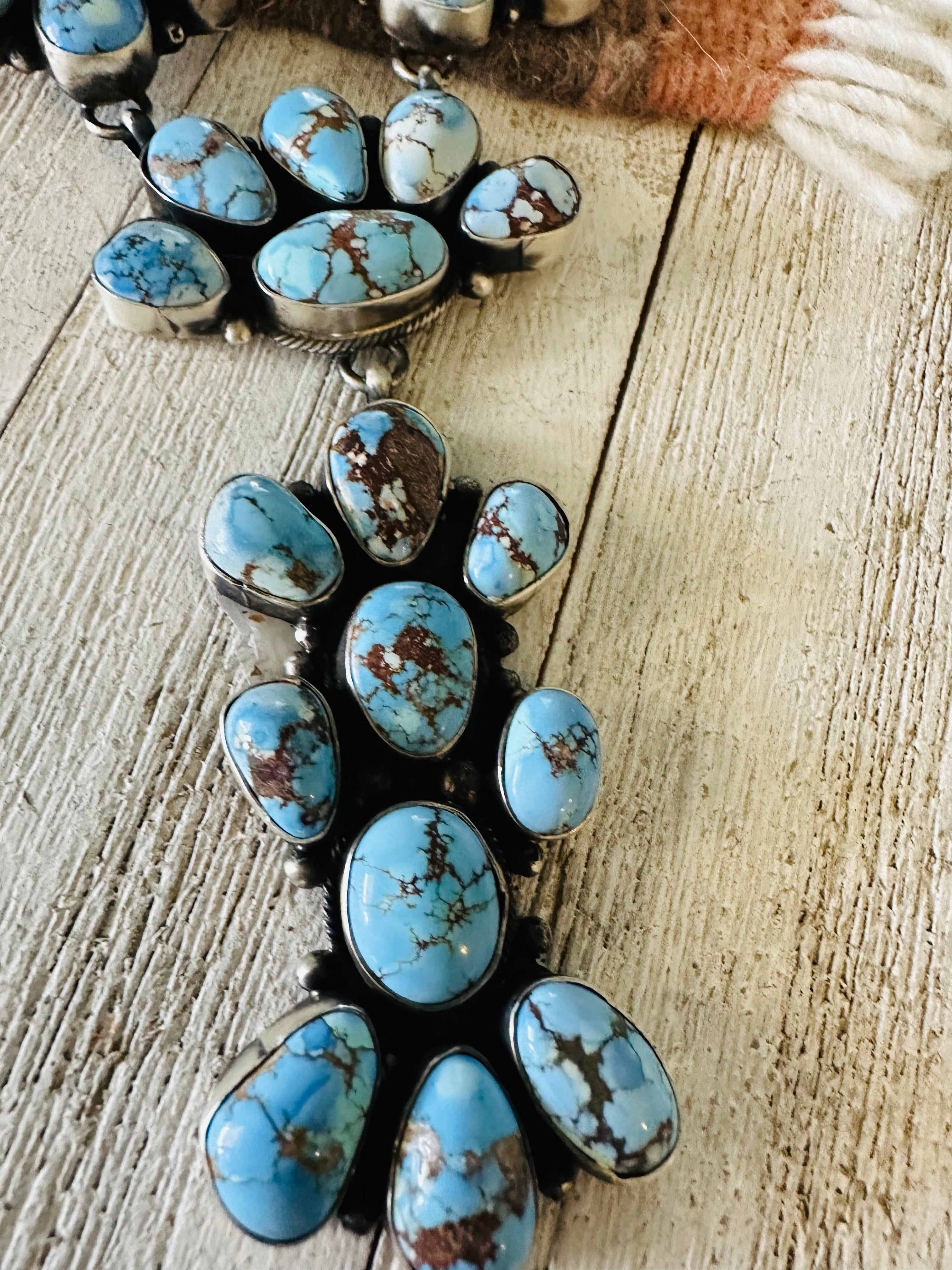 Navajo Golden Hills Turquoise & Sterling Silver Necklace Set