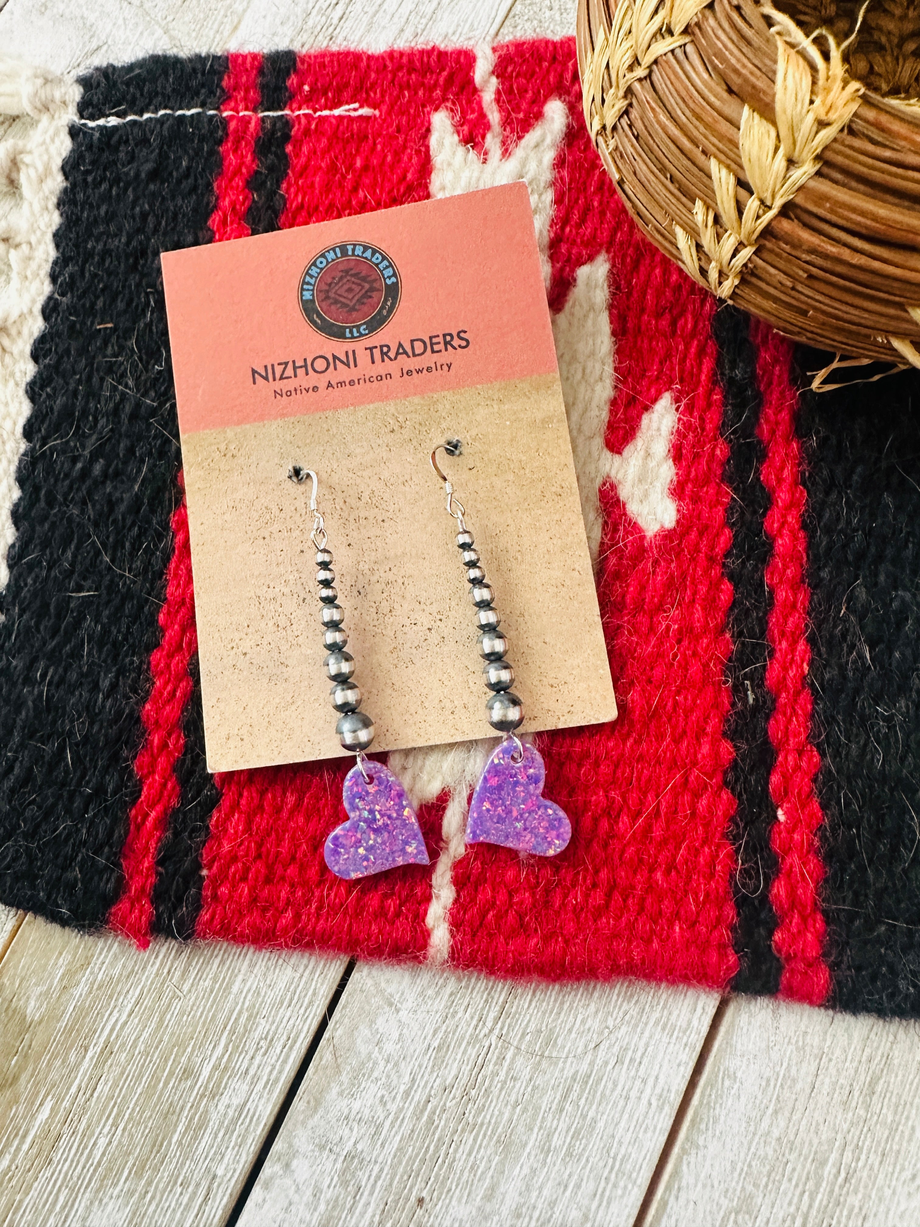 Summer Lovin’ Sterling Silver Pearl Beaded Opal Heart Dangle Earrings