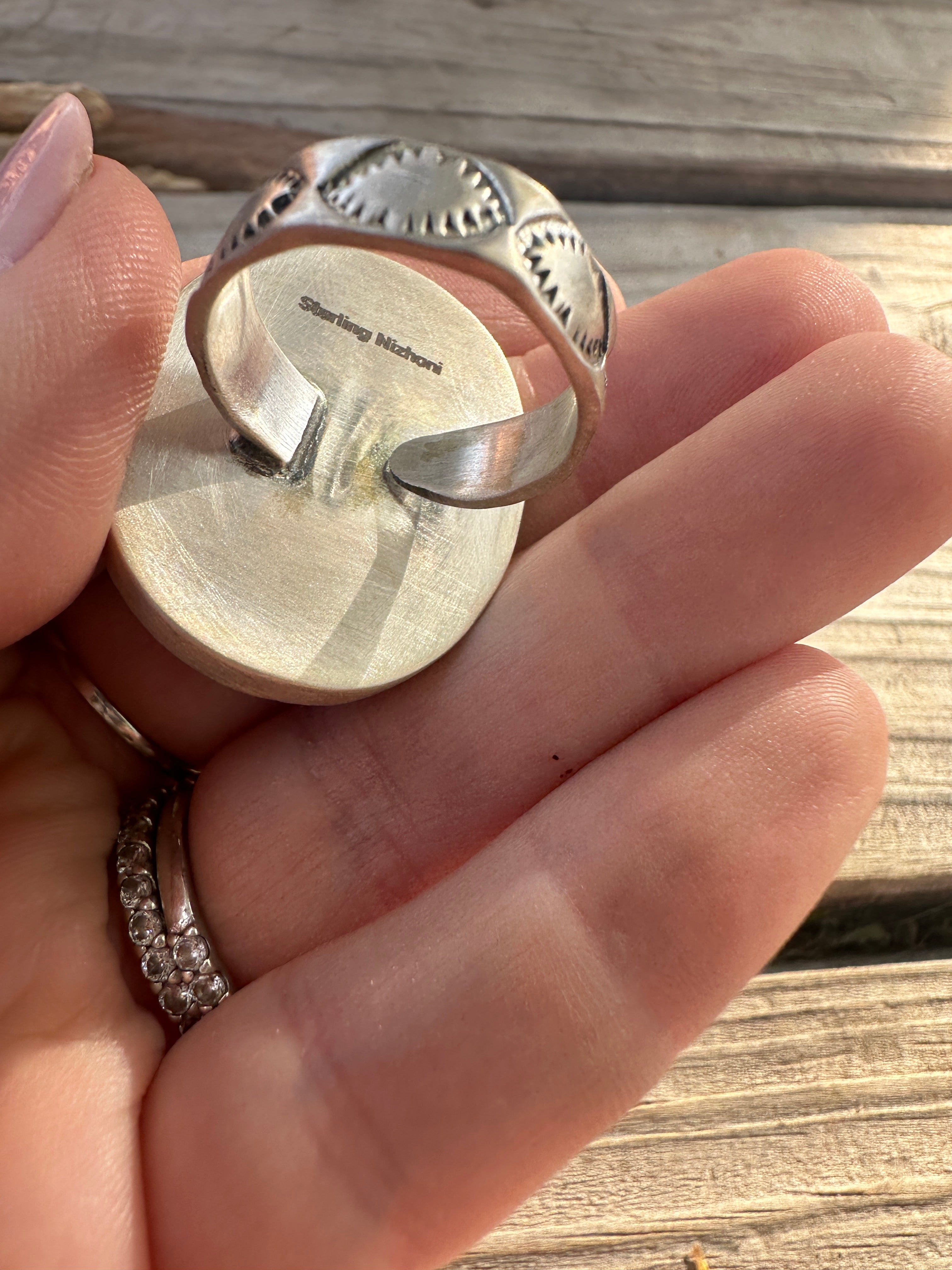 Beautiful Handmade Dahlia Rose And Sterling Silver Adjustable Oval Ring