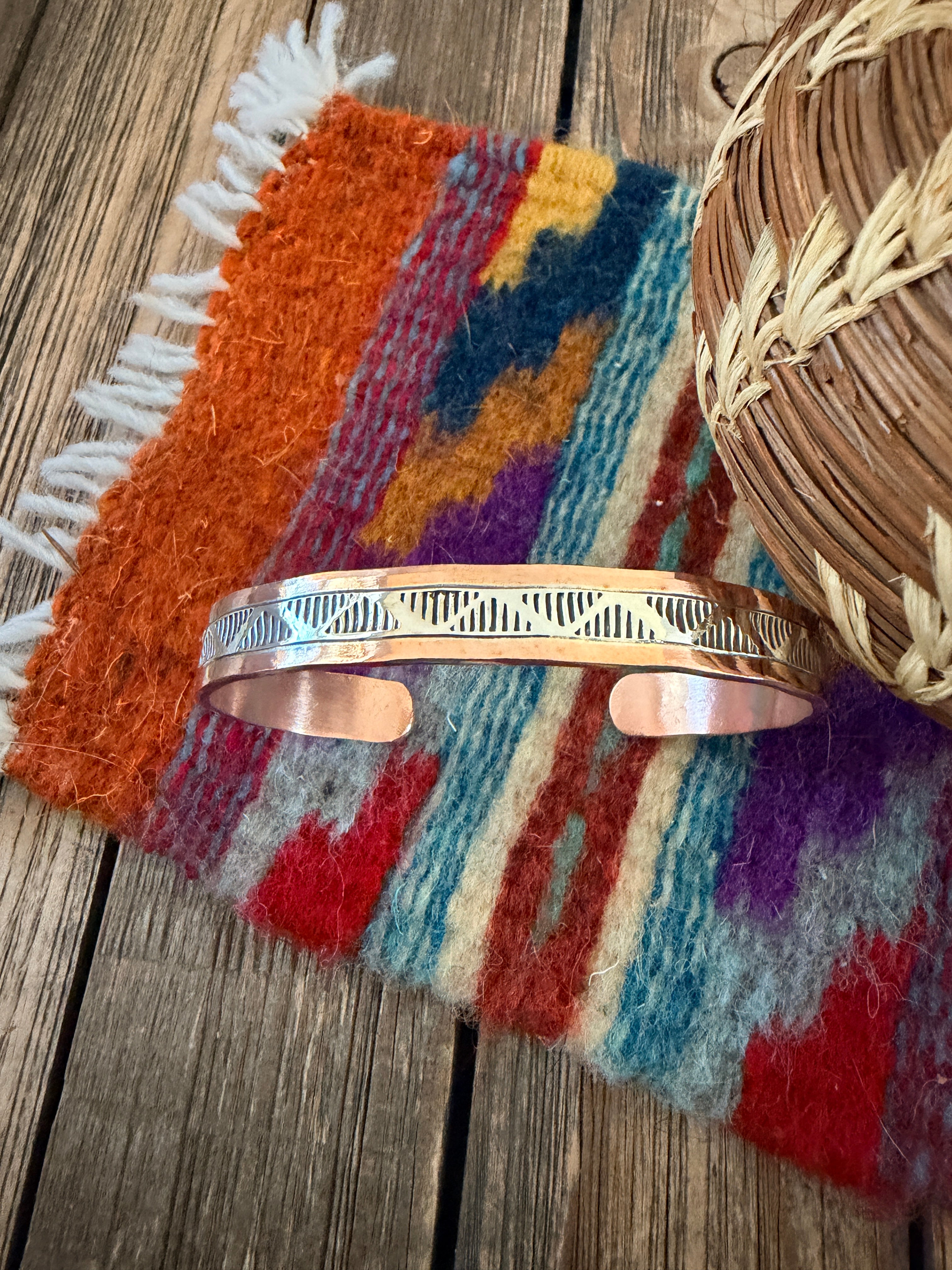 Handcrafted Copper & Sterling Silver Cuff Bracelet