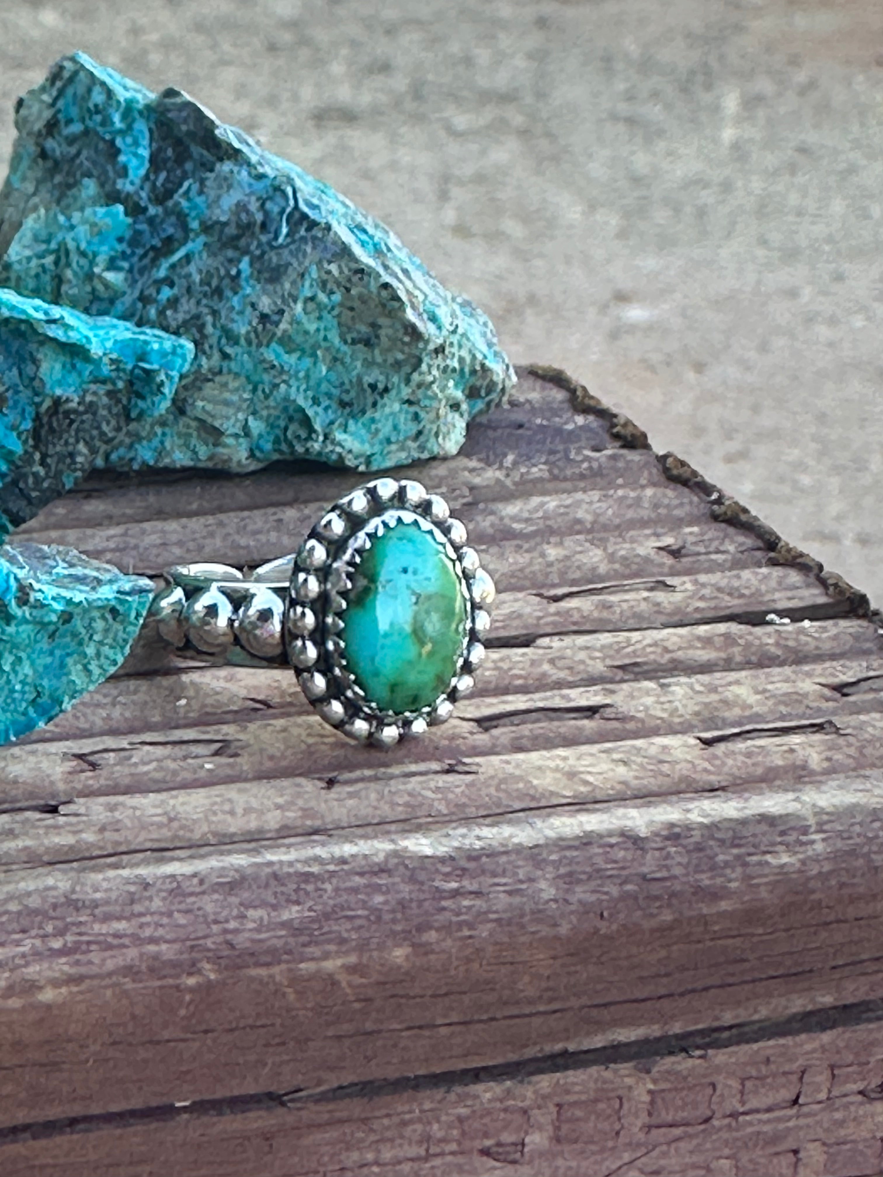 Handmade Sonoran Mountain Turquoise And Sterling Silver Adjustable Ring