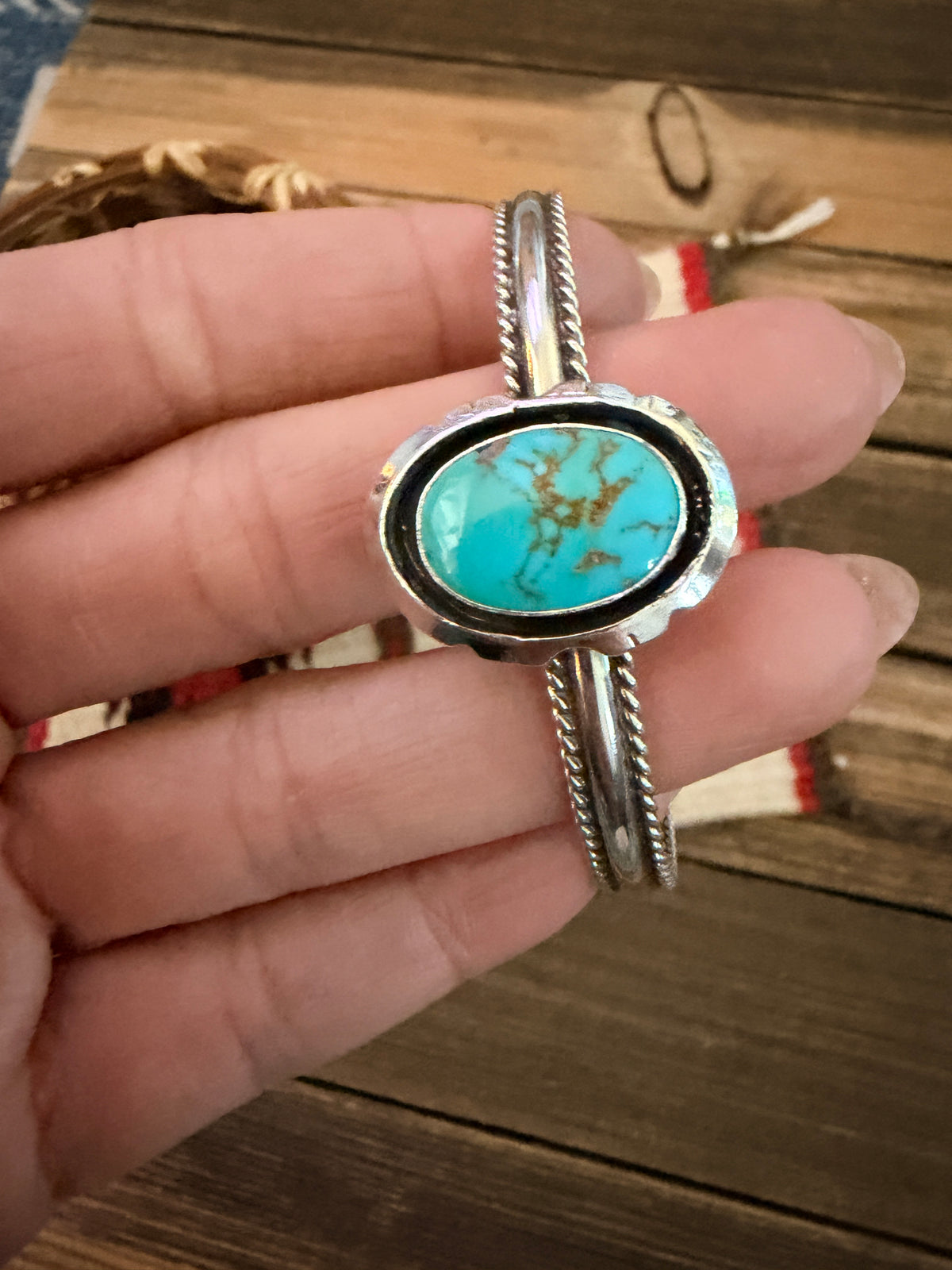 Handcrafted Turquoise & Sterling Silver Cuff Bracelet