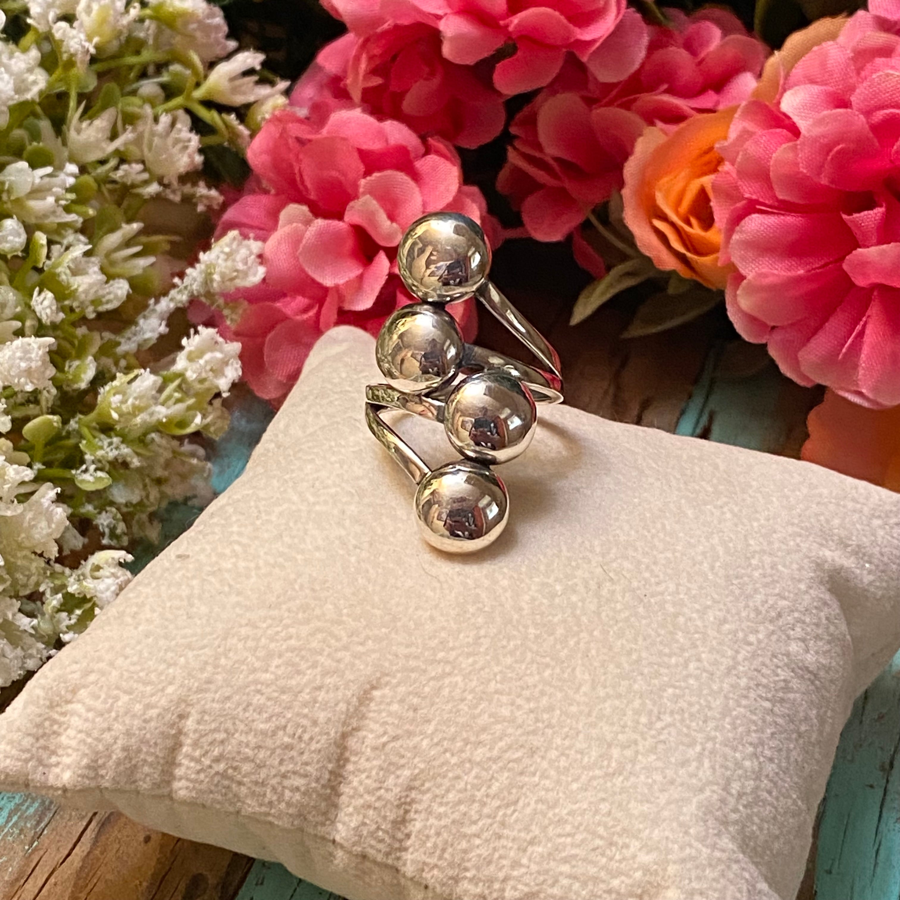 Sterling Silver Bubble Strand Ring