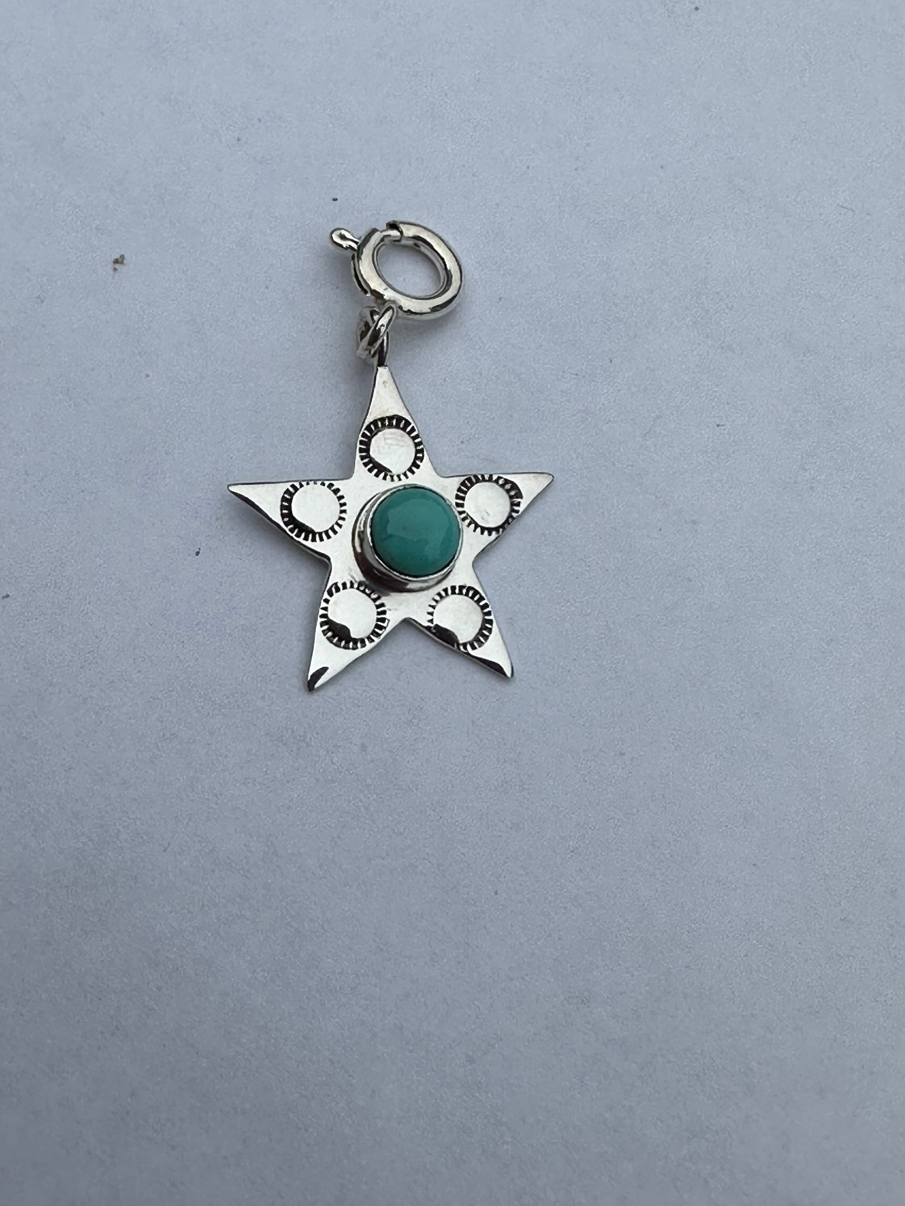 Sterling Silver and Turquoise Star Charm