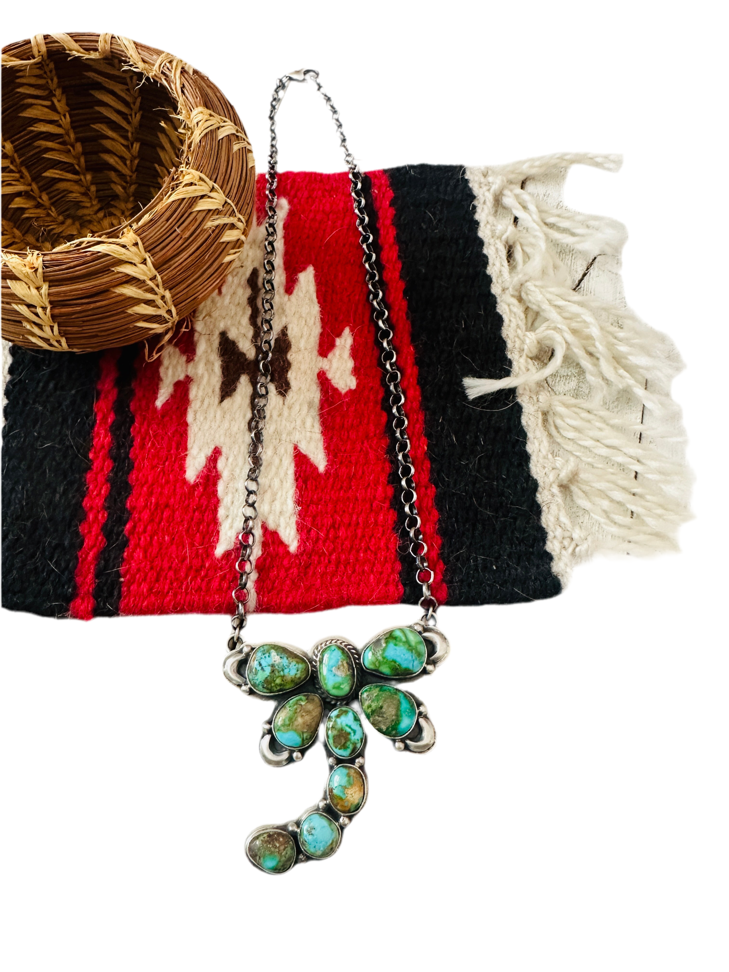 Handcrafted Sonoran Gold Turquoise & Sterling Silver Dragonfly Necklace