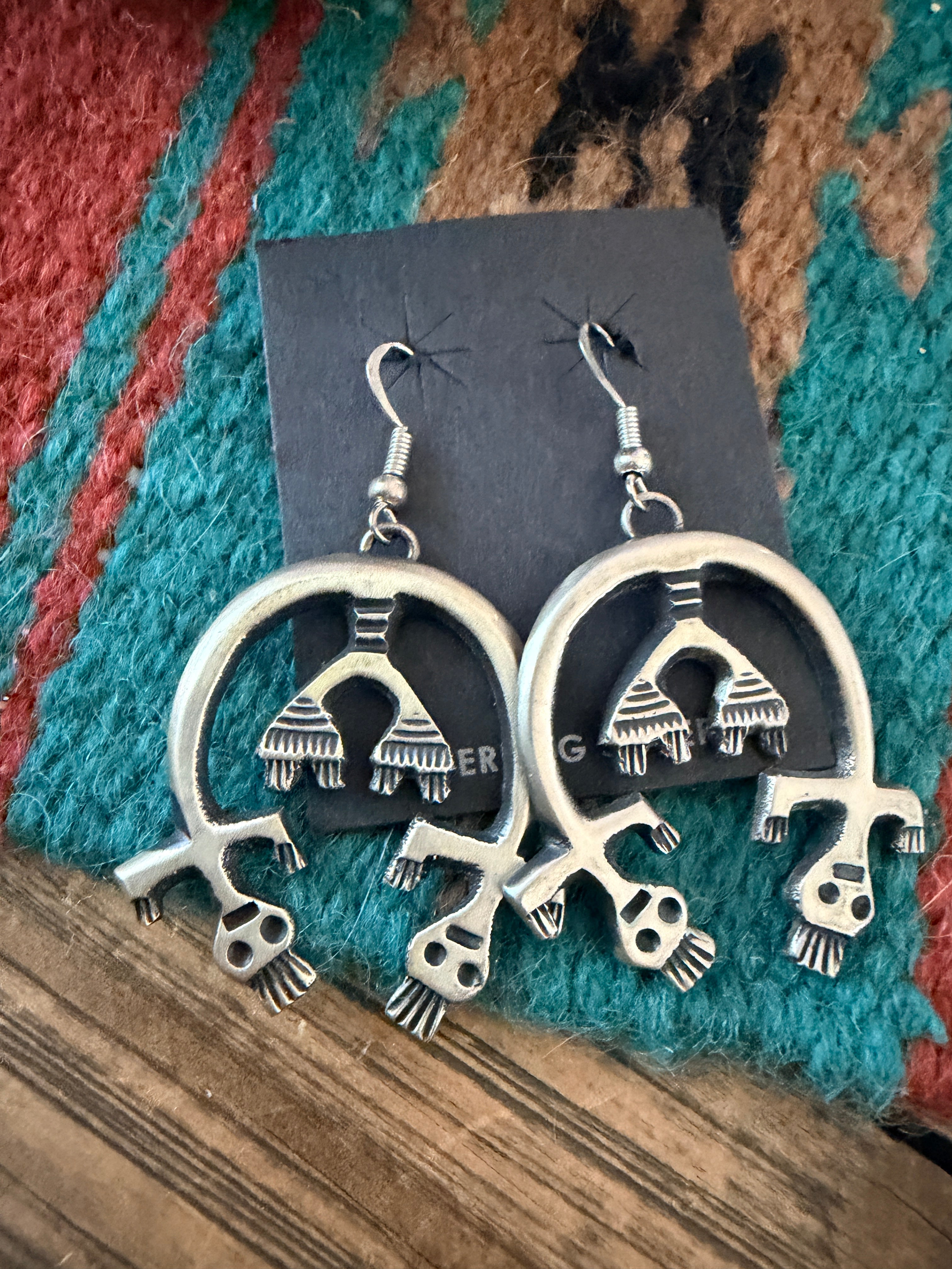 Handcrafted Sterling Silver Naja Dangle Earrings by Martha Cayatineto