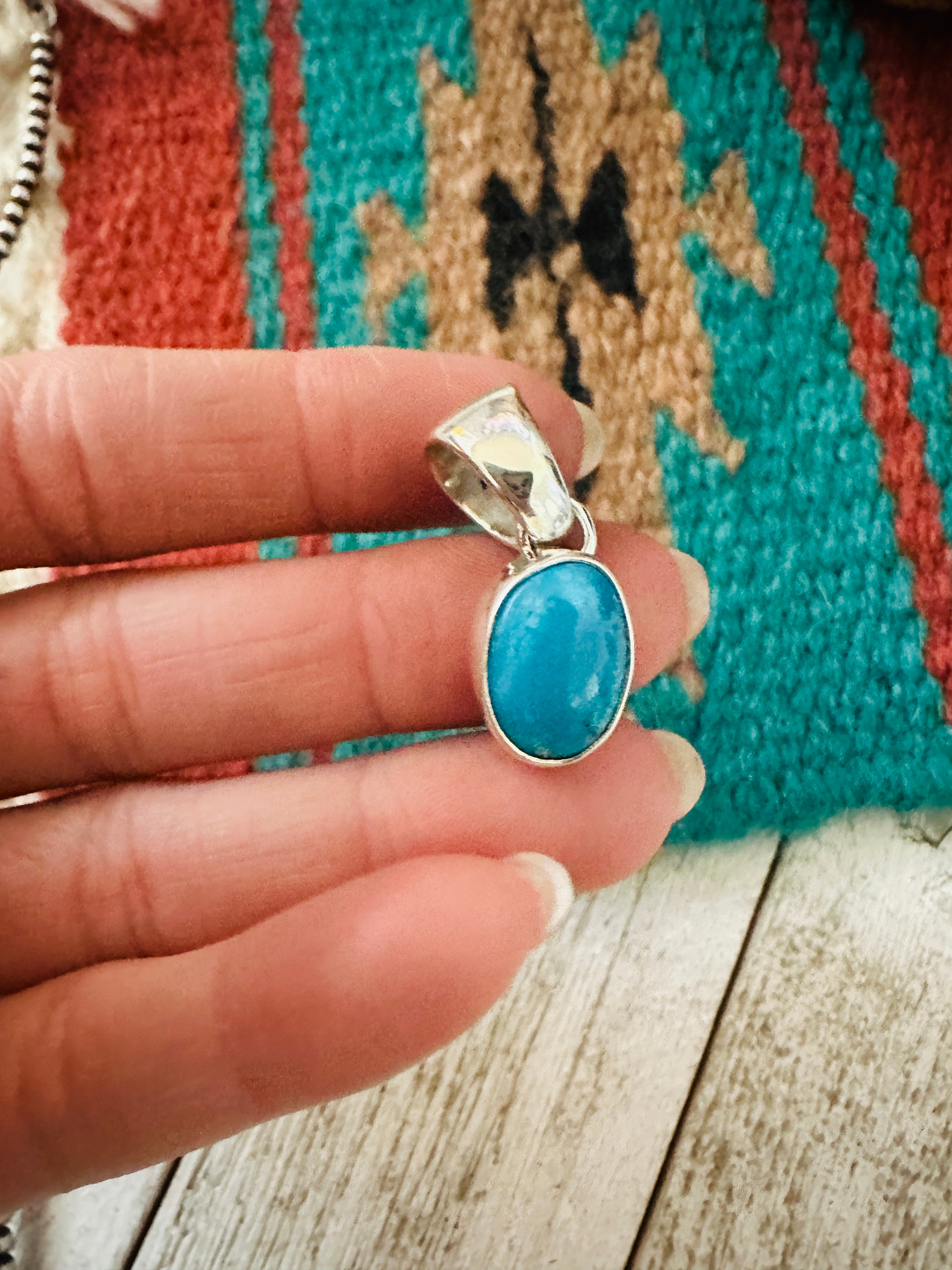 Navajo Turquoise & Sterling Silver Pendant