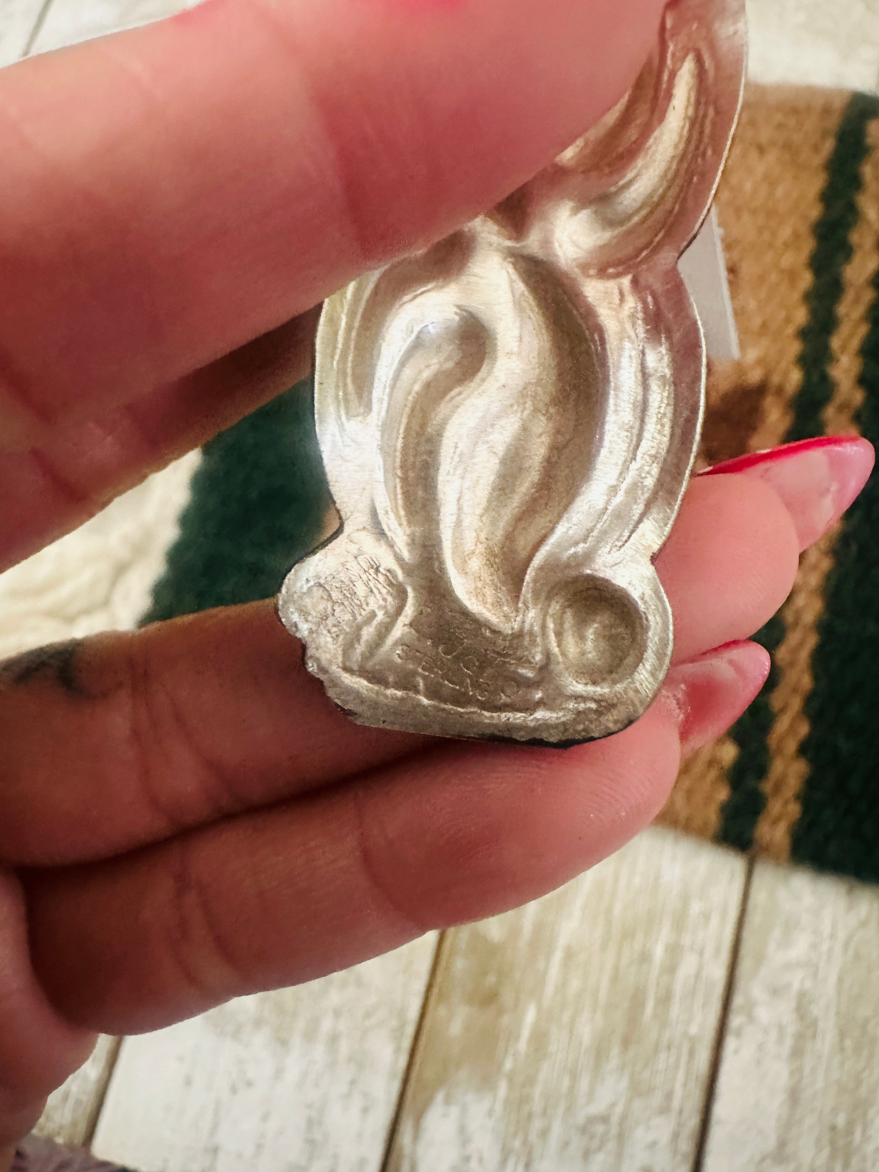 Handcrafted Sterling Silver Concho Dangle Earrings by Leander Tahe