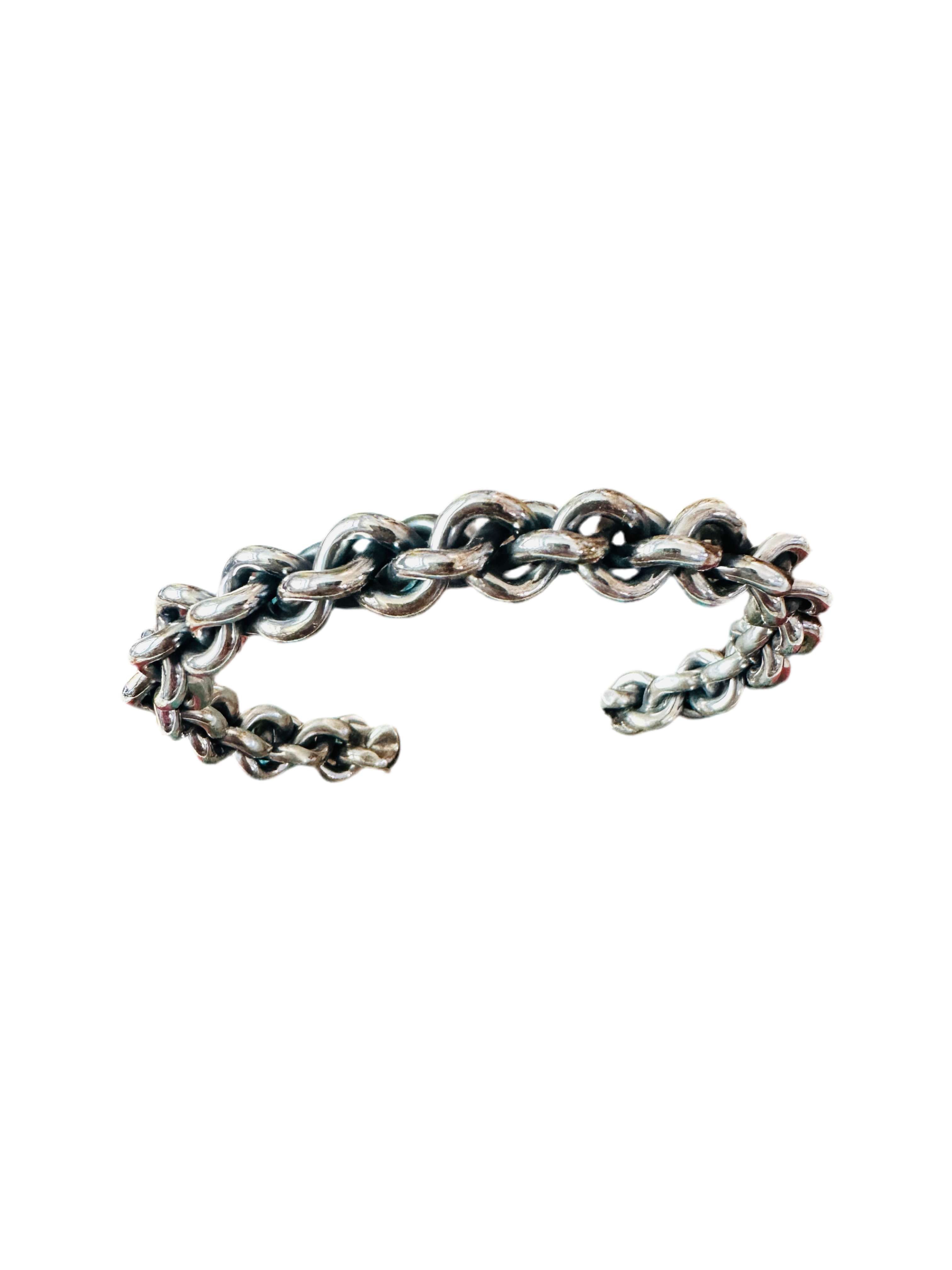 Handcrafted Sterling Silver Chain Cuff Bracelet