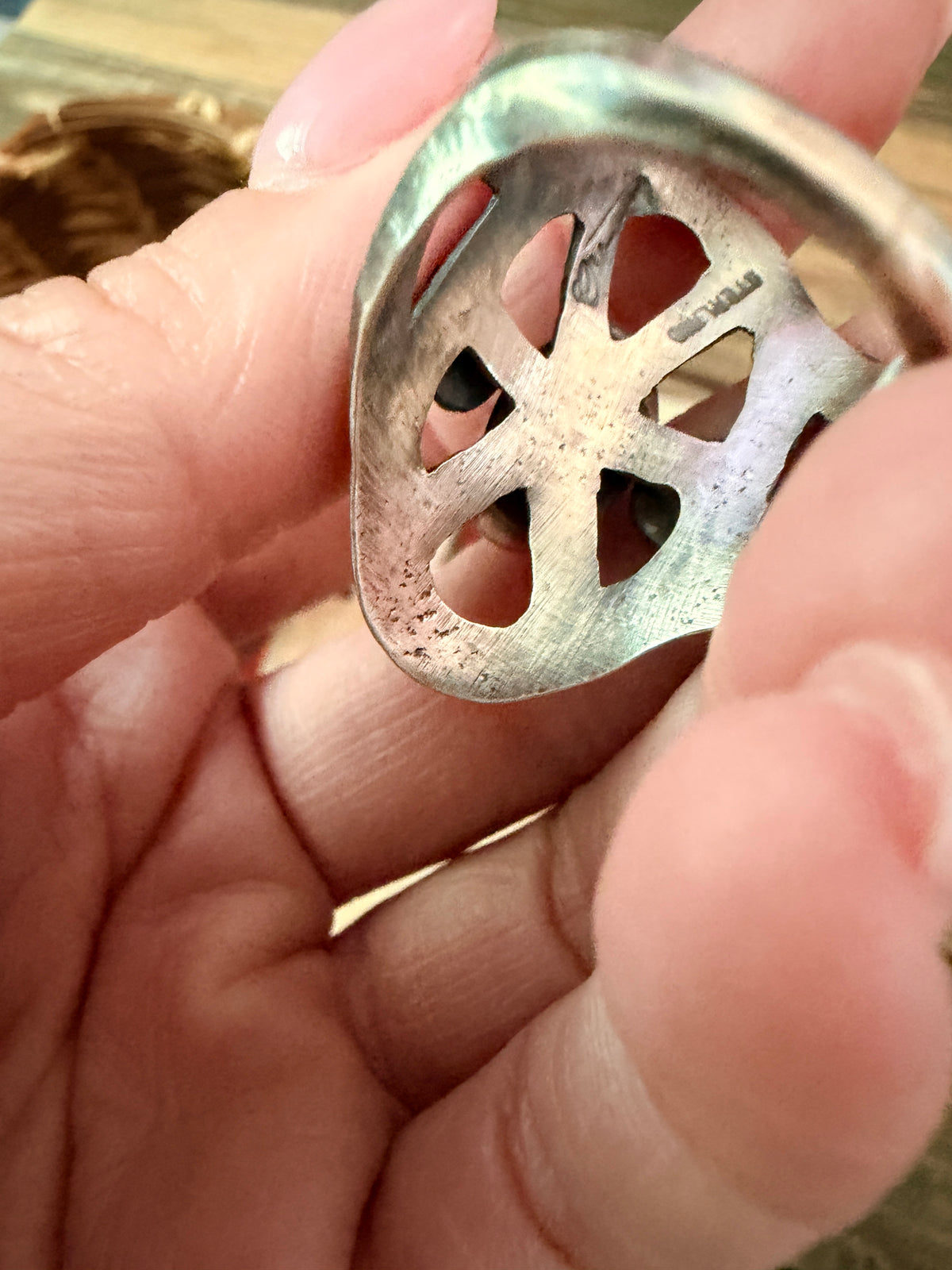 Handcrafted Coral and Sterling Silver Ring size 10 by Chimney Butte