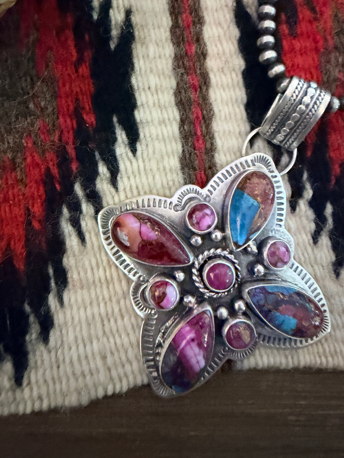 Handcrafted Sterling Silver & Pink Dream Mojave Pendant by Alice McShirley