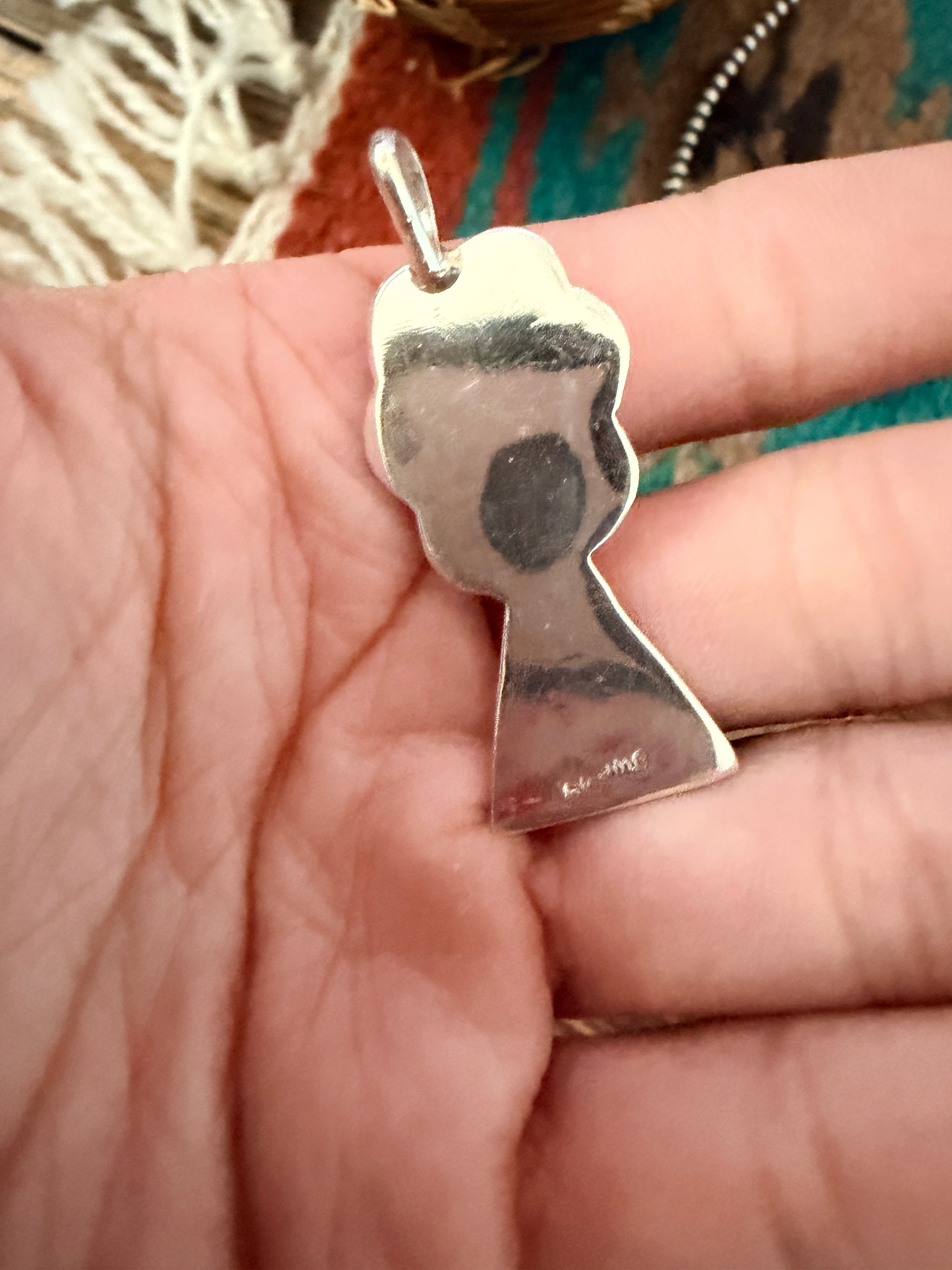 Handcrafted Sterling Silver & Mother of Pearl Blossom Pendant by Joseph Martinez