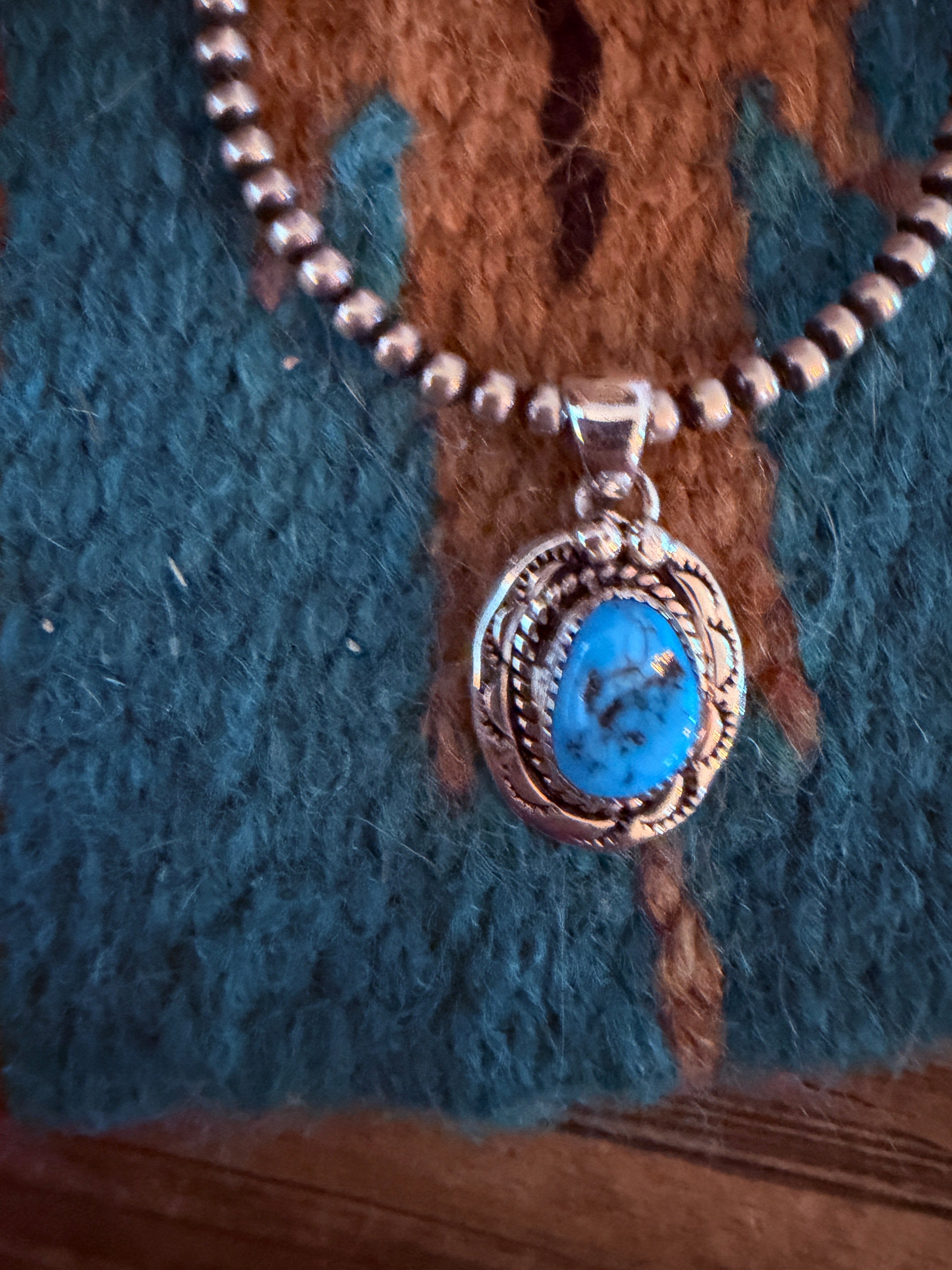 Handcrafted Sterling Silver & Turquoise Pendant