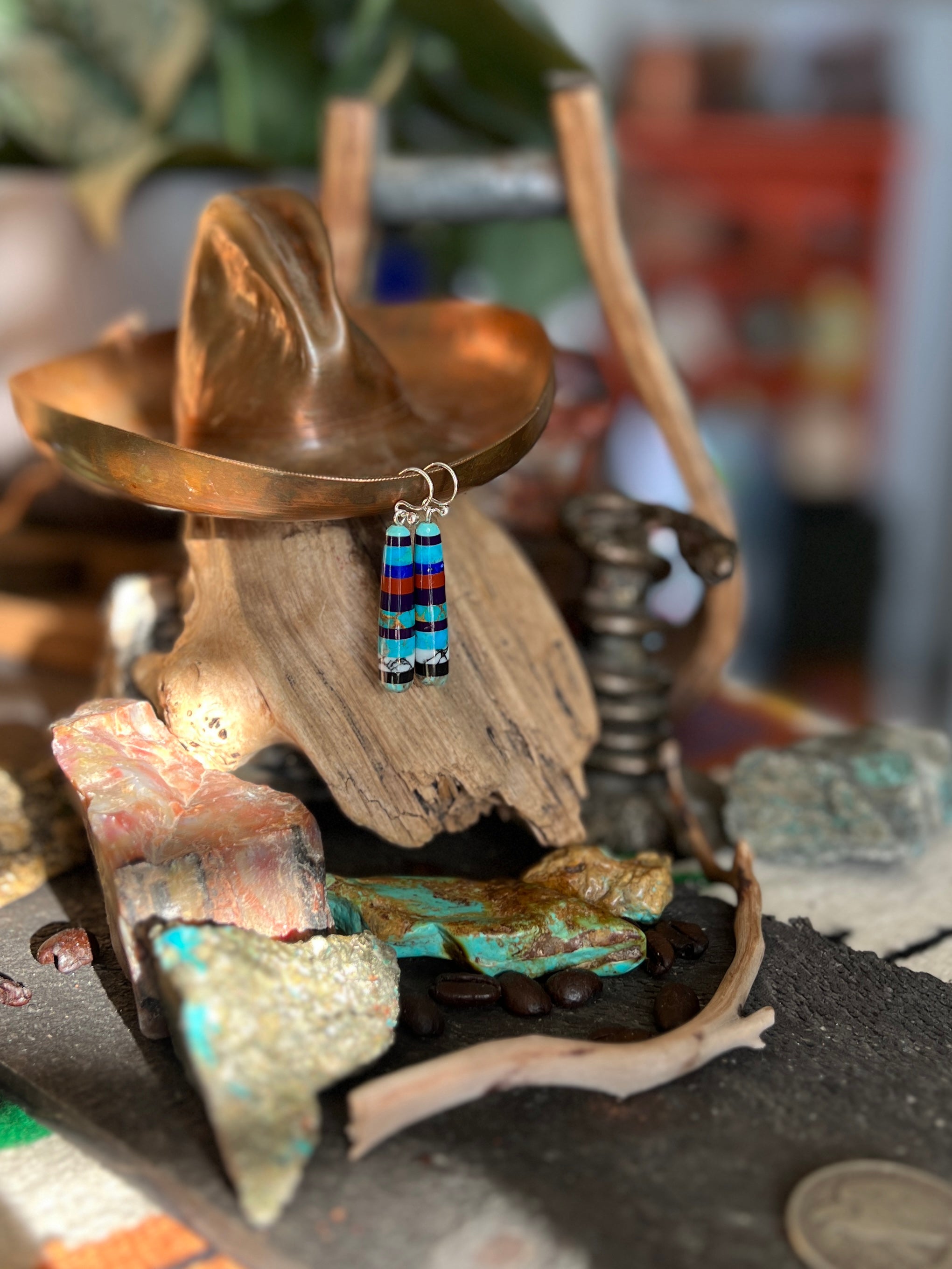 Santo Domingo Layered Multistone Earrings by Ronald Chavez, Stacked Gems #10