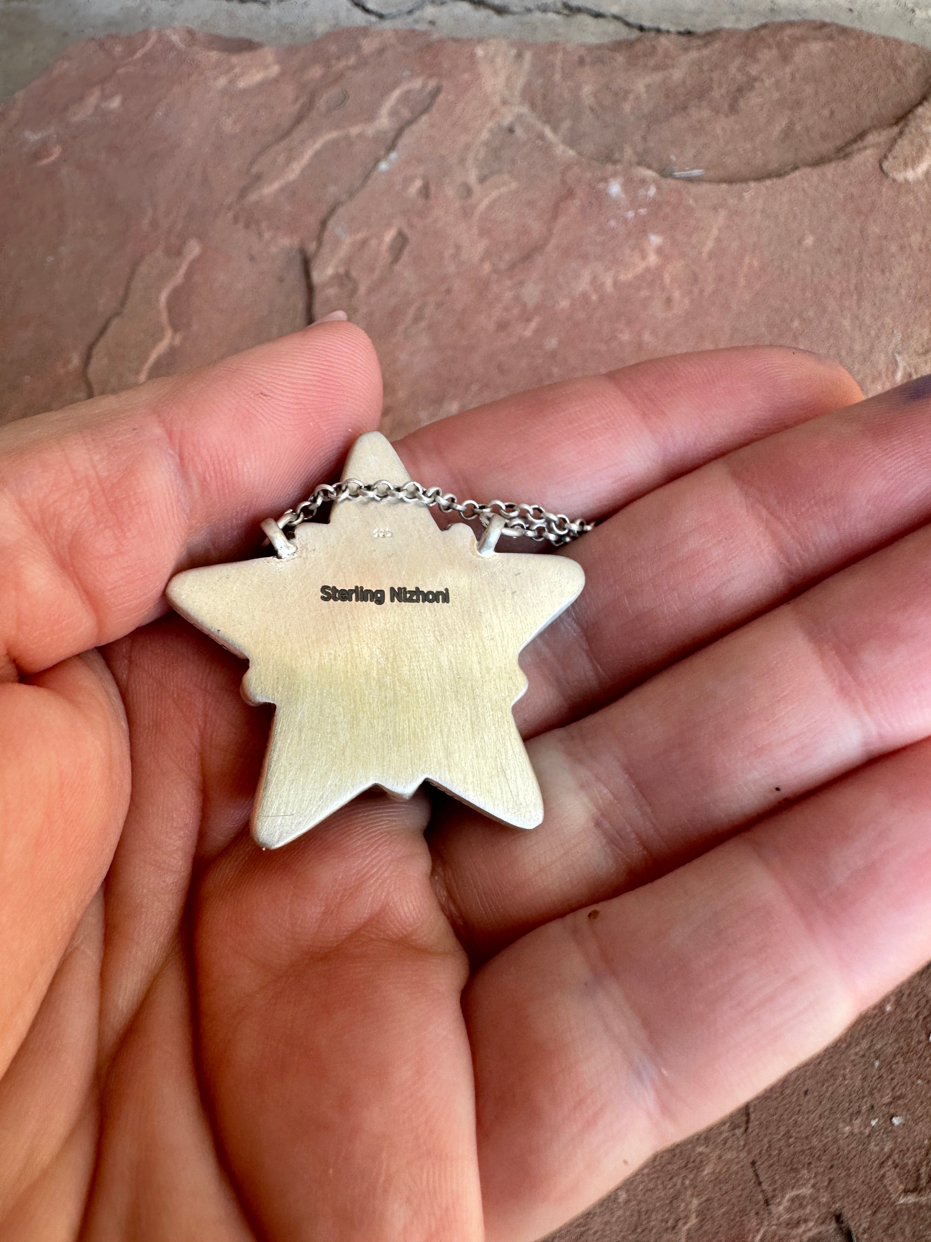 Handmade Sterling Silver & Turquoise Star Necklace