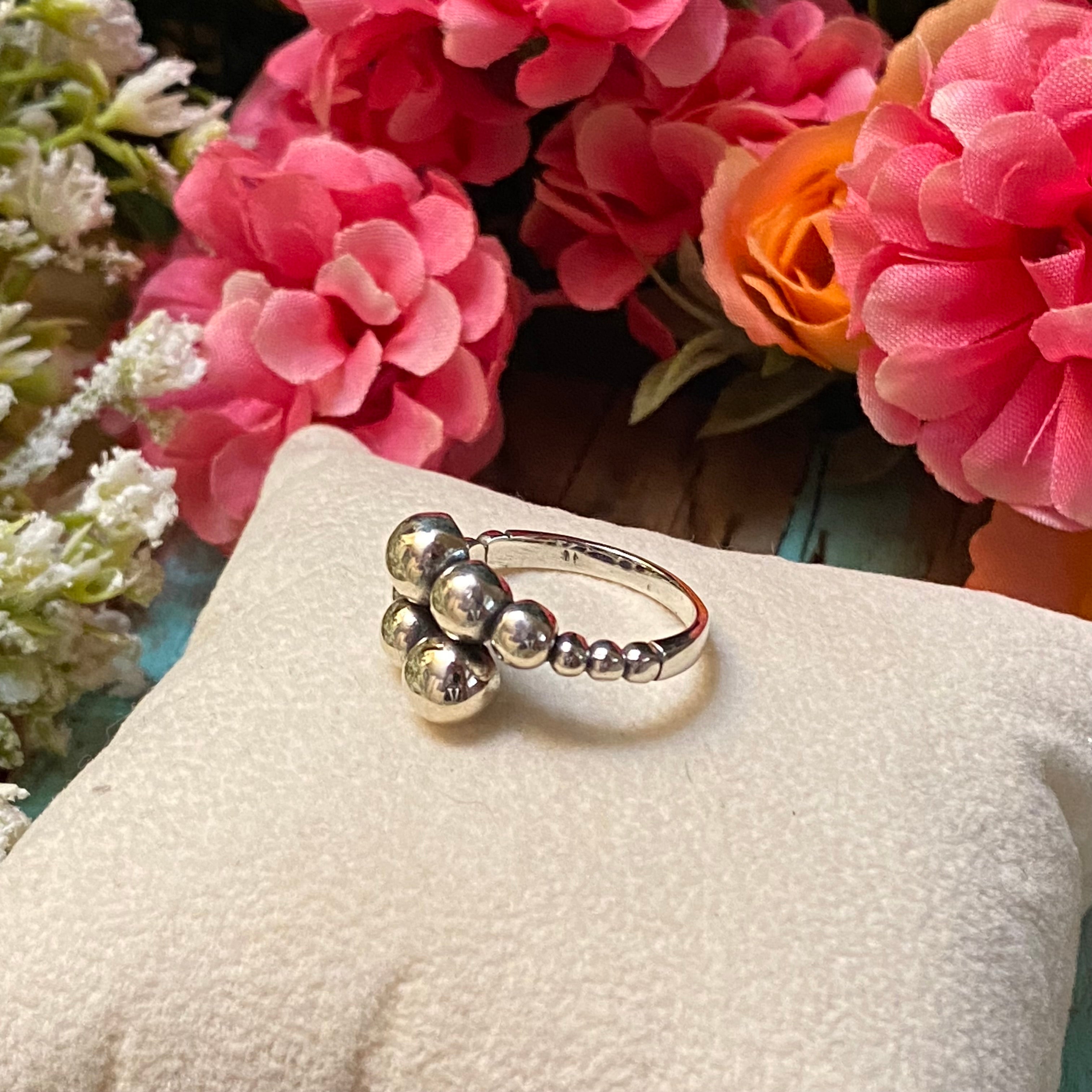 Sterling Silver Bubble Strand Ring