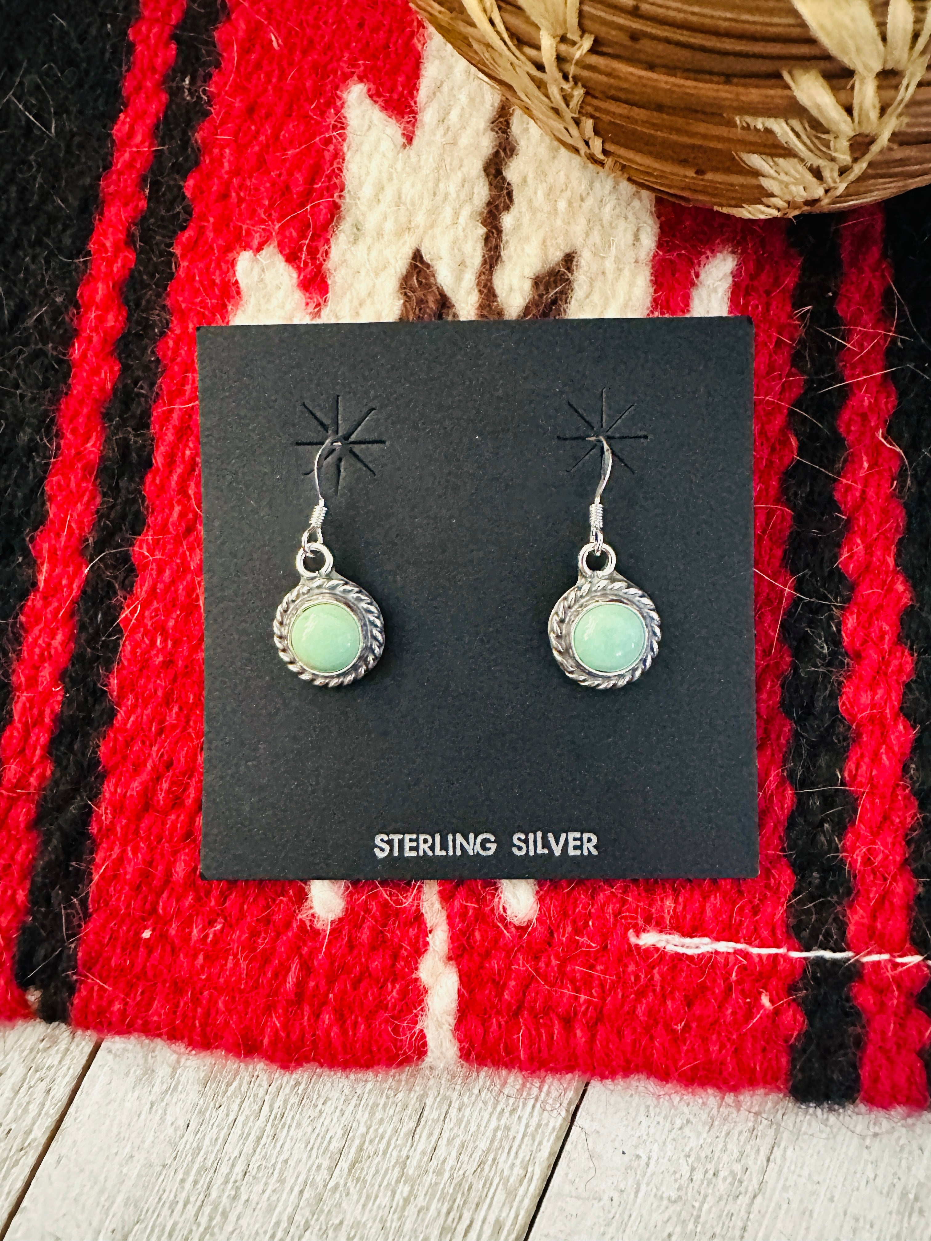 Navajo Turquoise and Sterling Silver Dangle Earrings