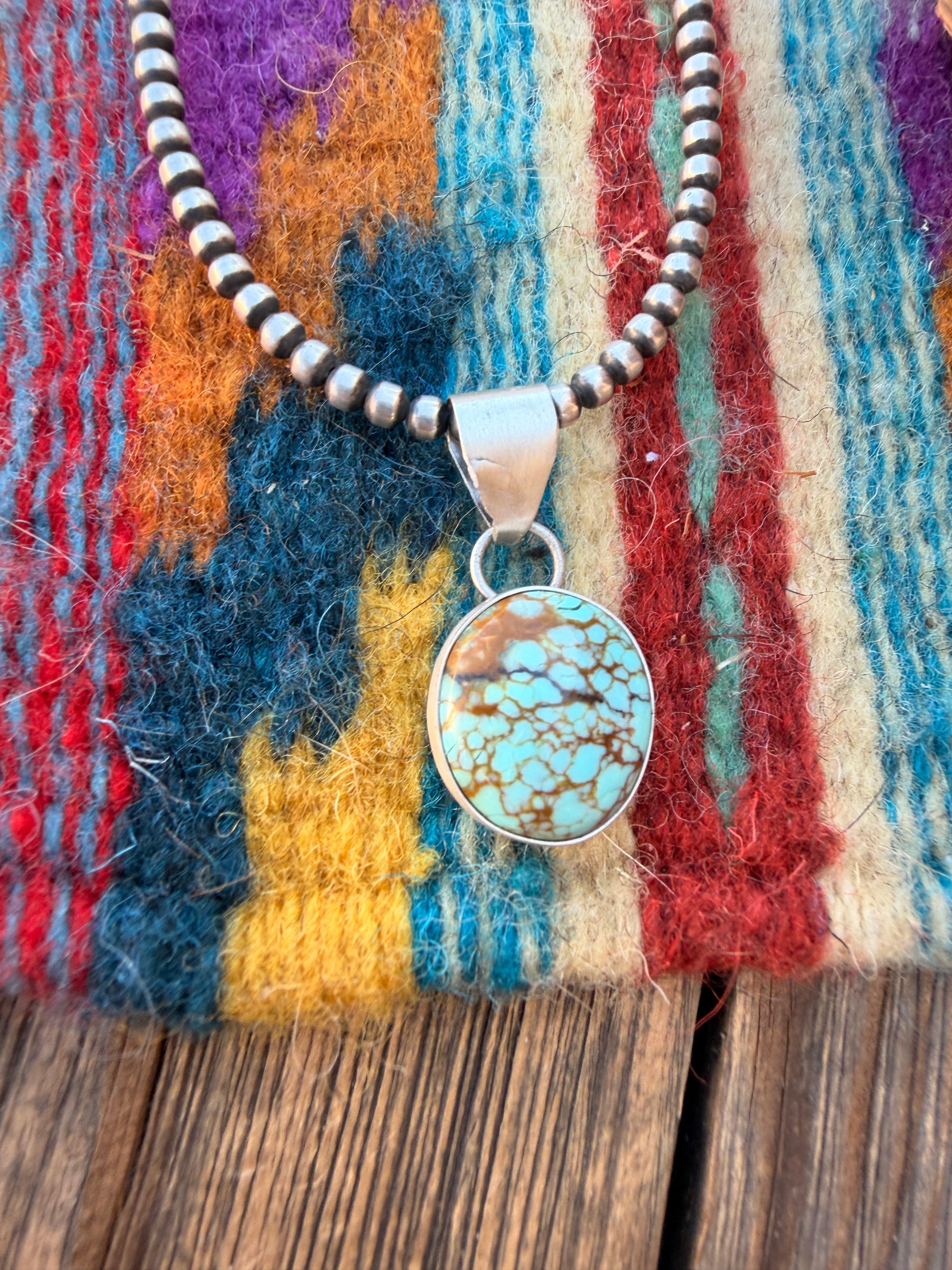 Handcrafted Sterling Silver & Turquoise Pendant by Susie Cooke