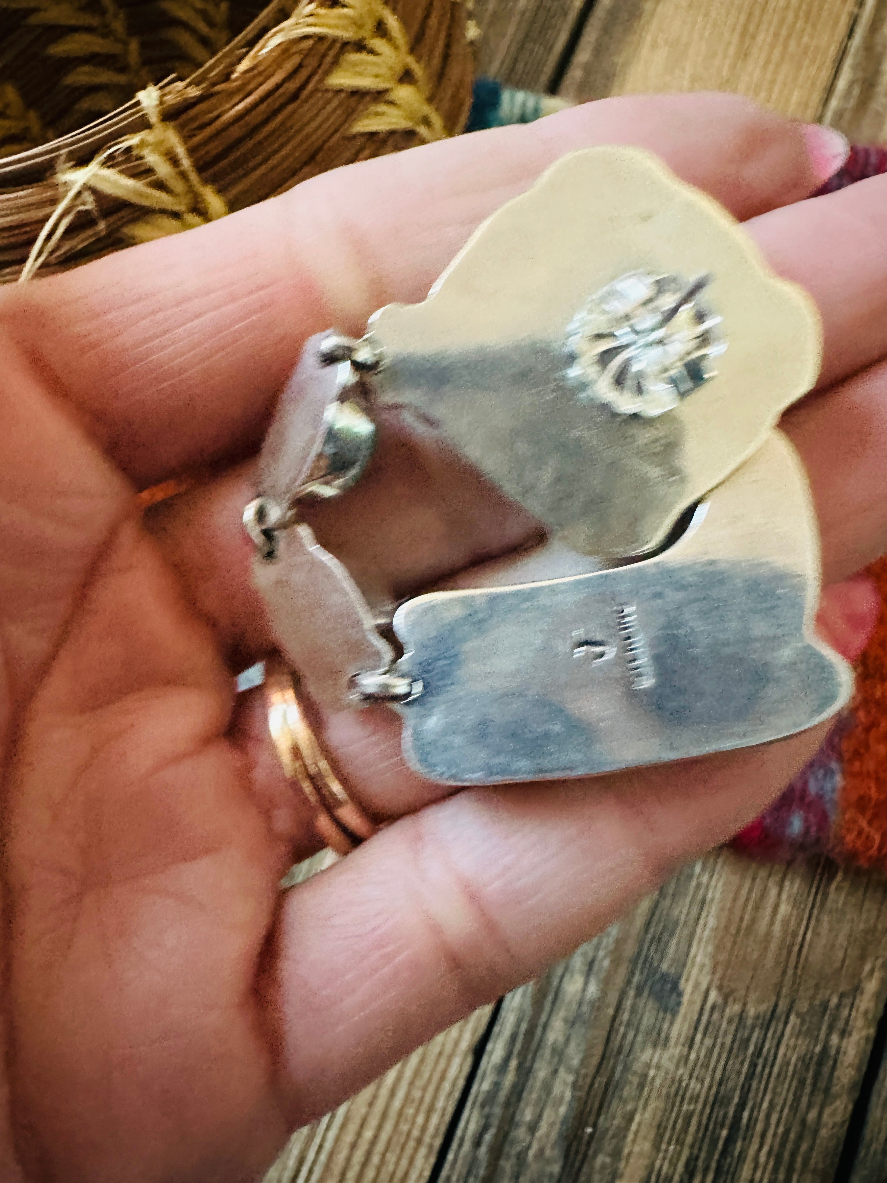 Handcrafted Turquoise & Sterling Silver Cowboy Boot Dangle Earrings by Federico Jimenez