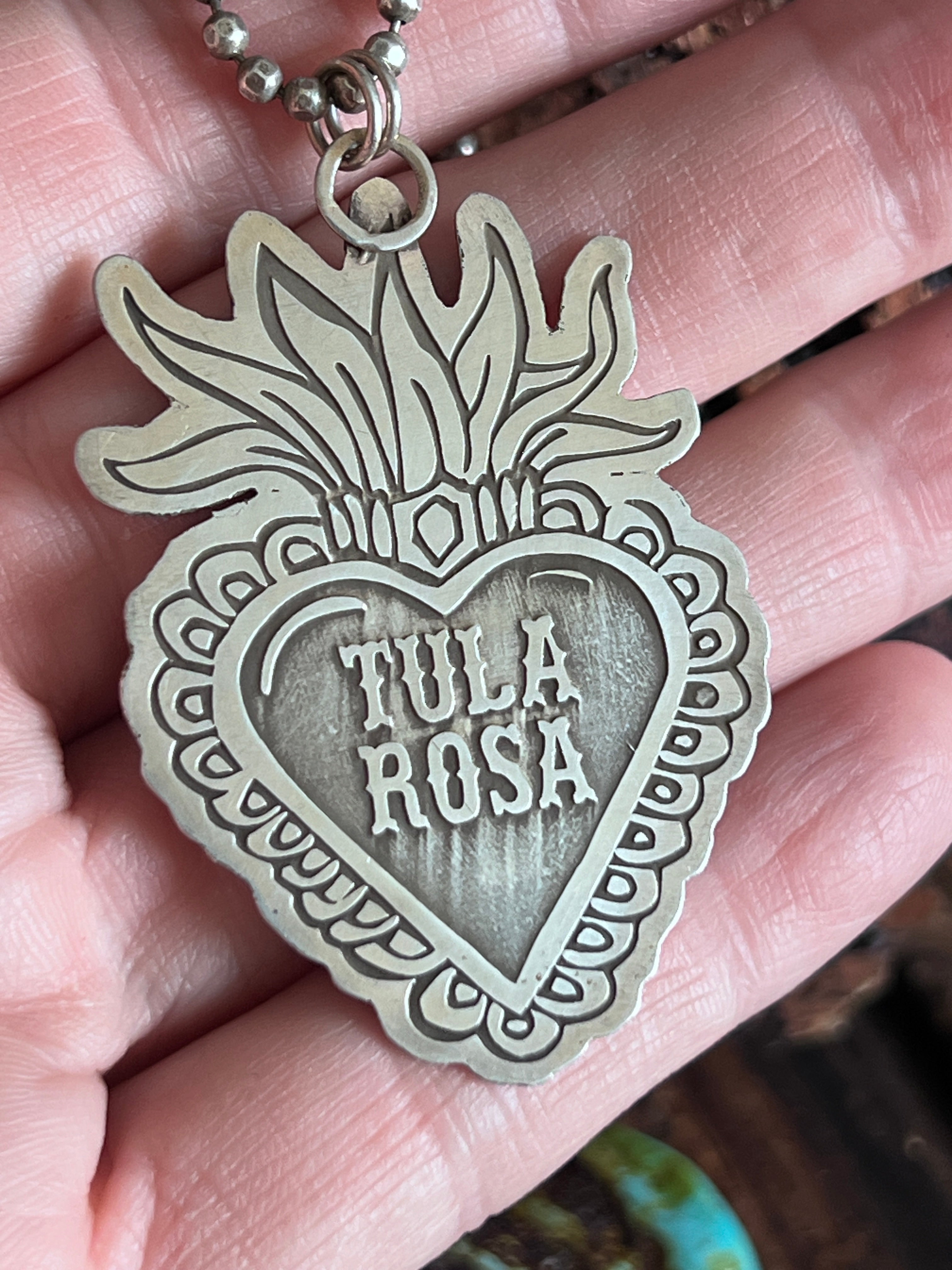 Tularosa Sterling Silver ‘One Love’ Sacred Heart Necklace