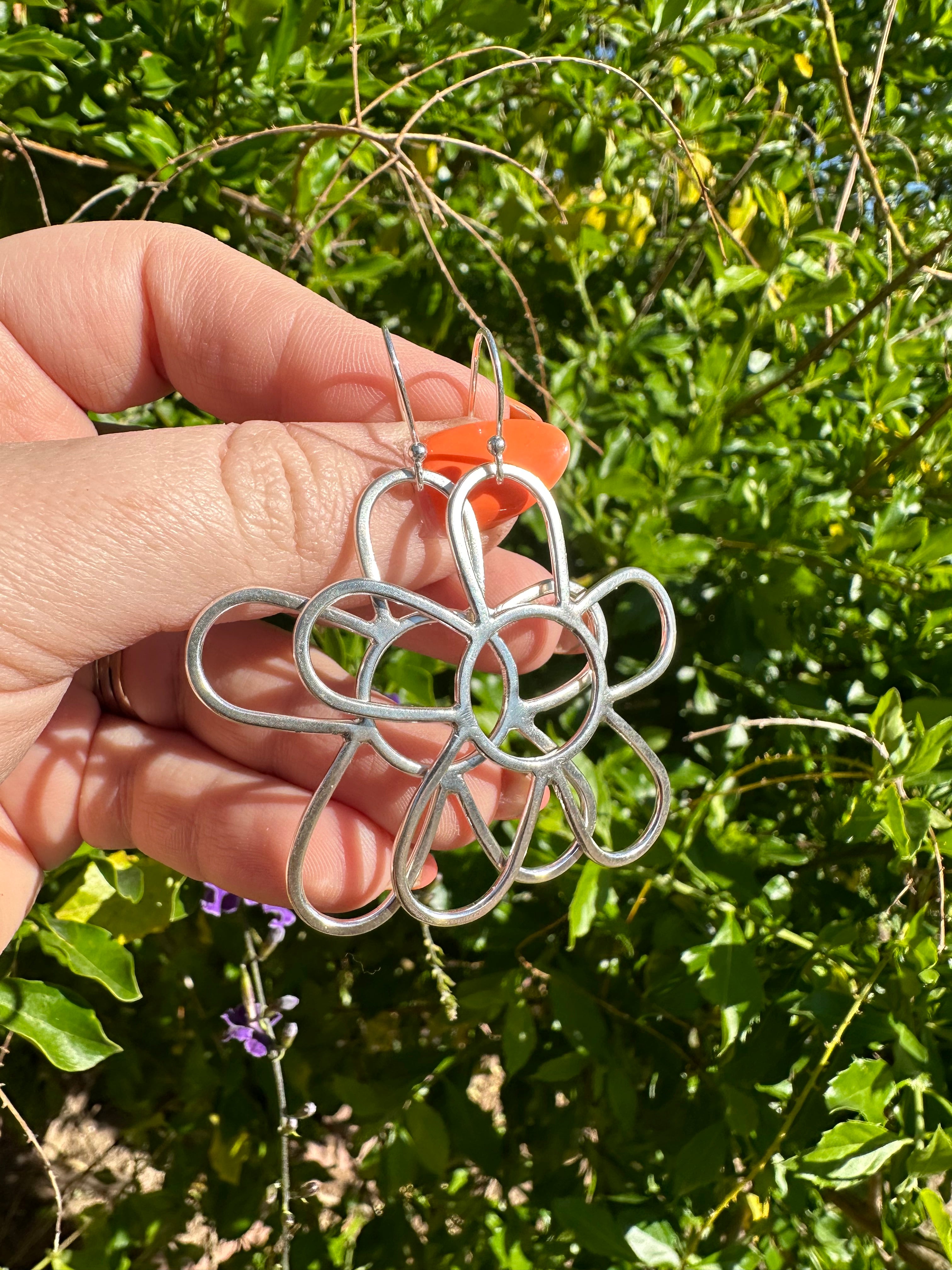 Handmade Sterling Silver Daisy Earrings