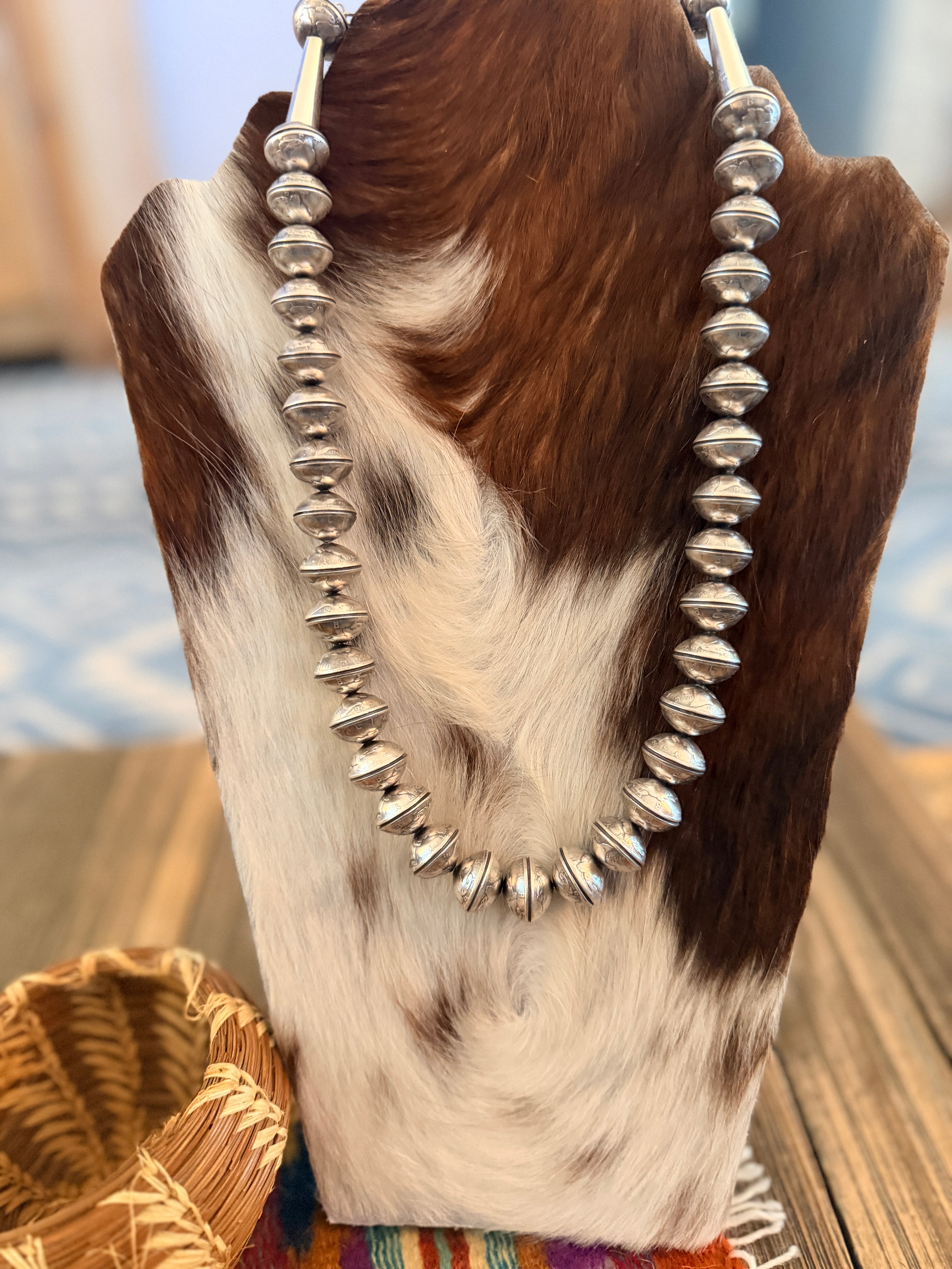 Handcrafted Sterling Silver Liberty Dime Beaded Necklace by James McCabe