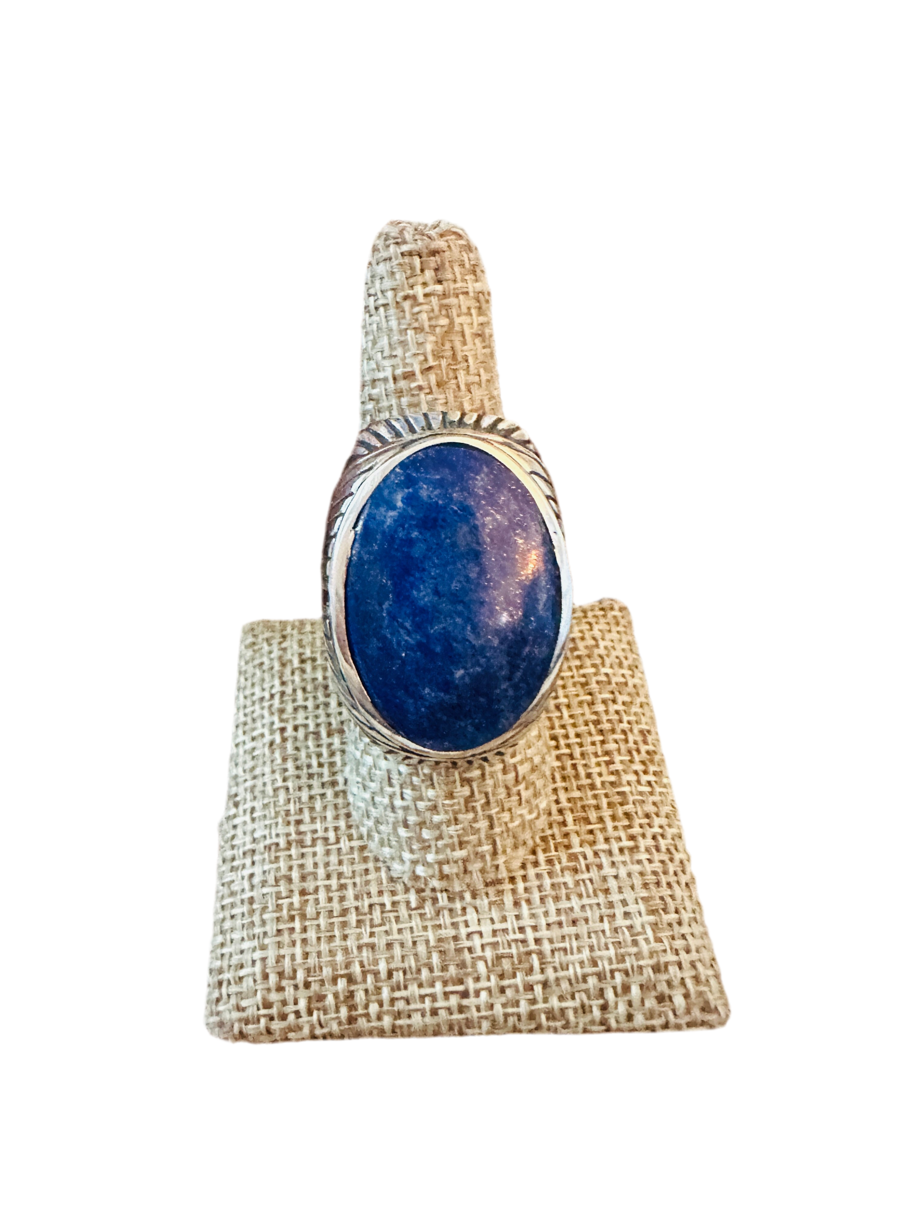 Old Pawn Handcrafted Sterling Silver & Lapis Men’s Ring Size 8.75