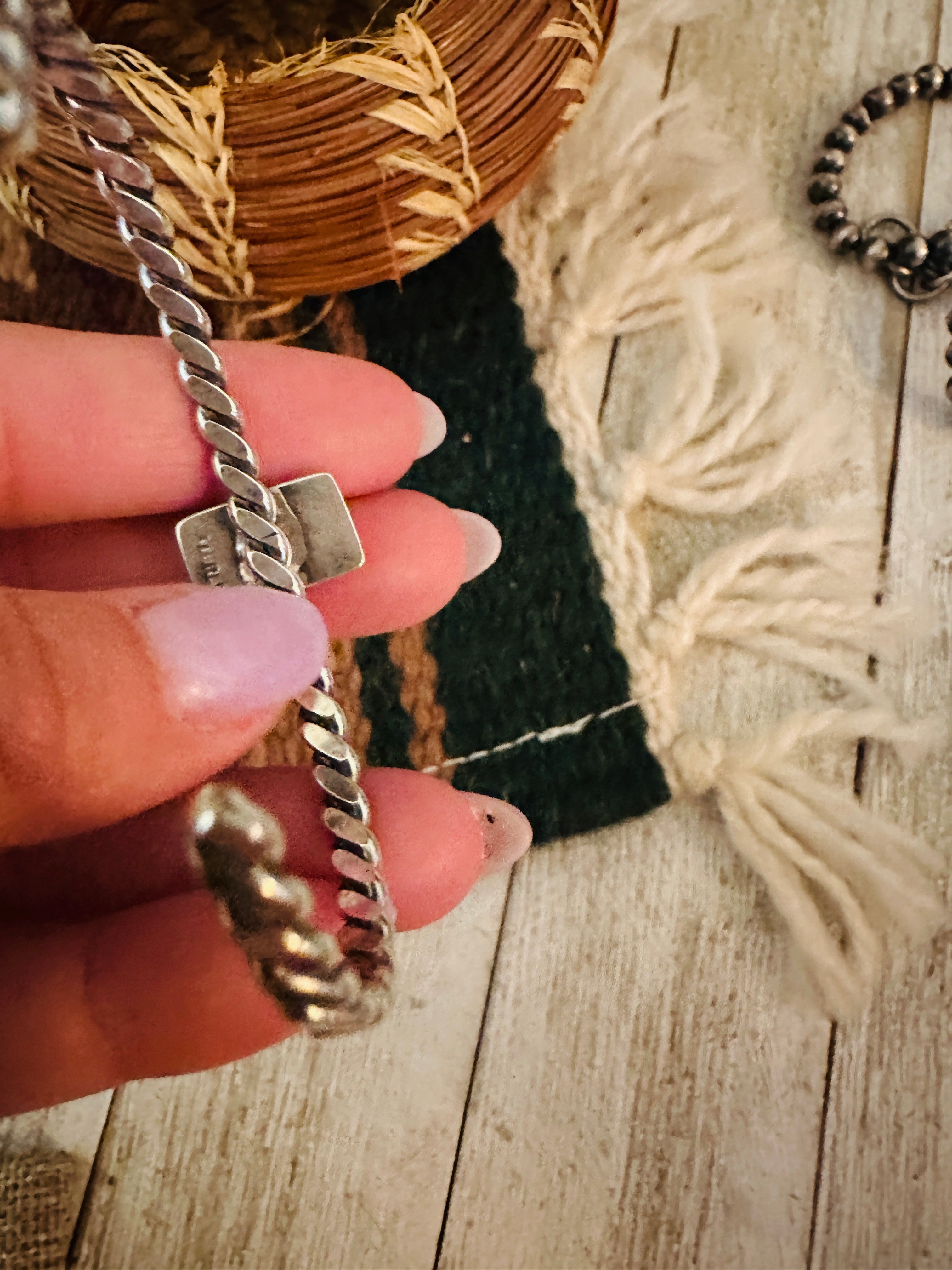 Handcrafted Sterling Silver & White Buffalo Cuff Bracelet