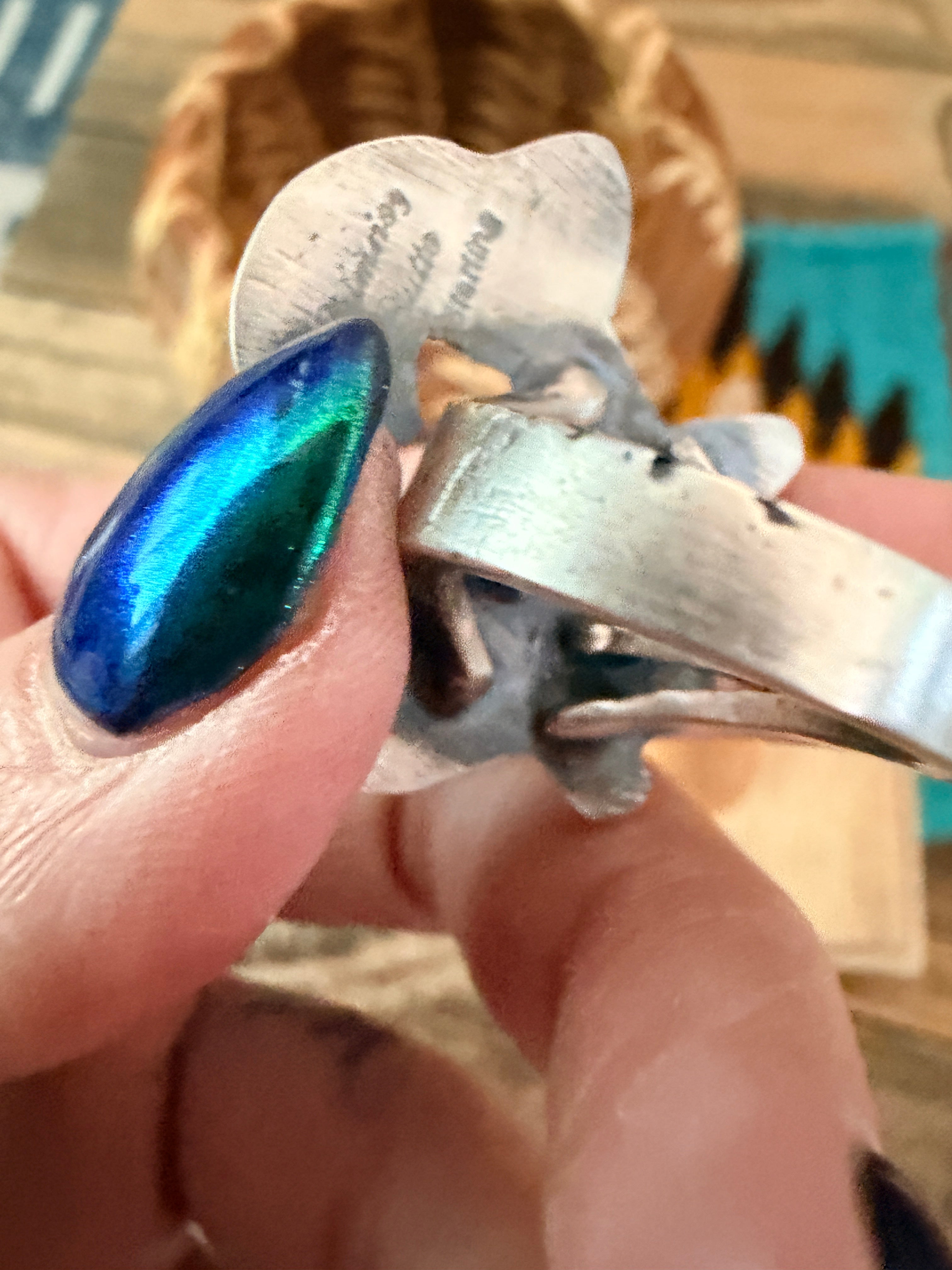 Handcrafted Palomino Turquoise and Sterling Silver Goat Ring size 6 by Chimney Butte