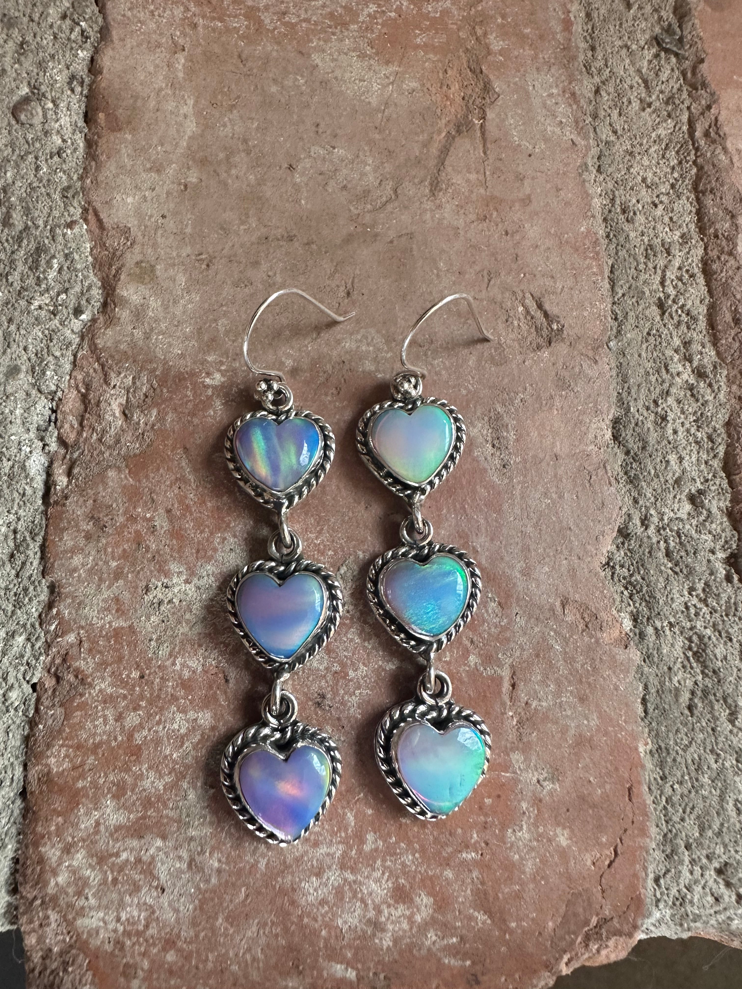 Handmade Opal and Sterling Silver Handmade Dangles