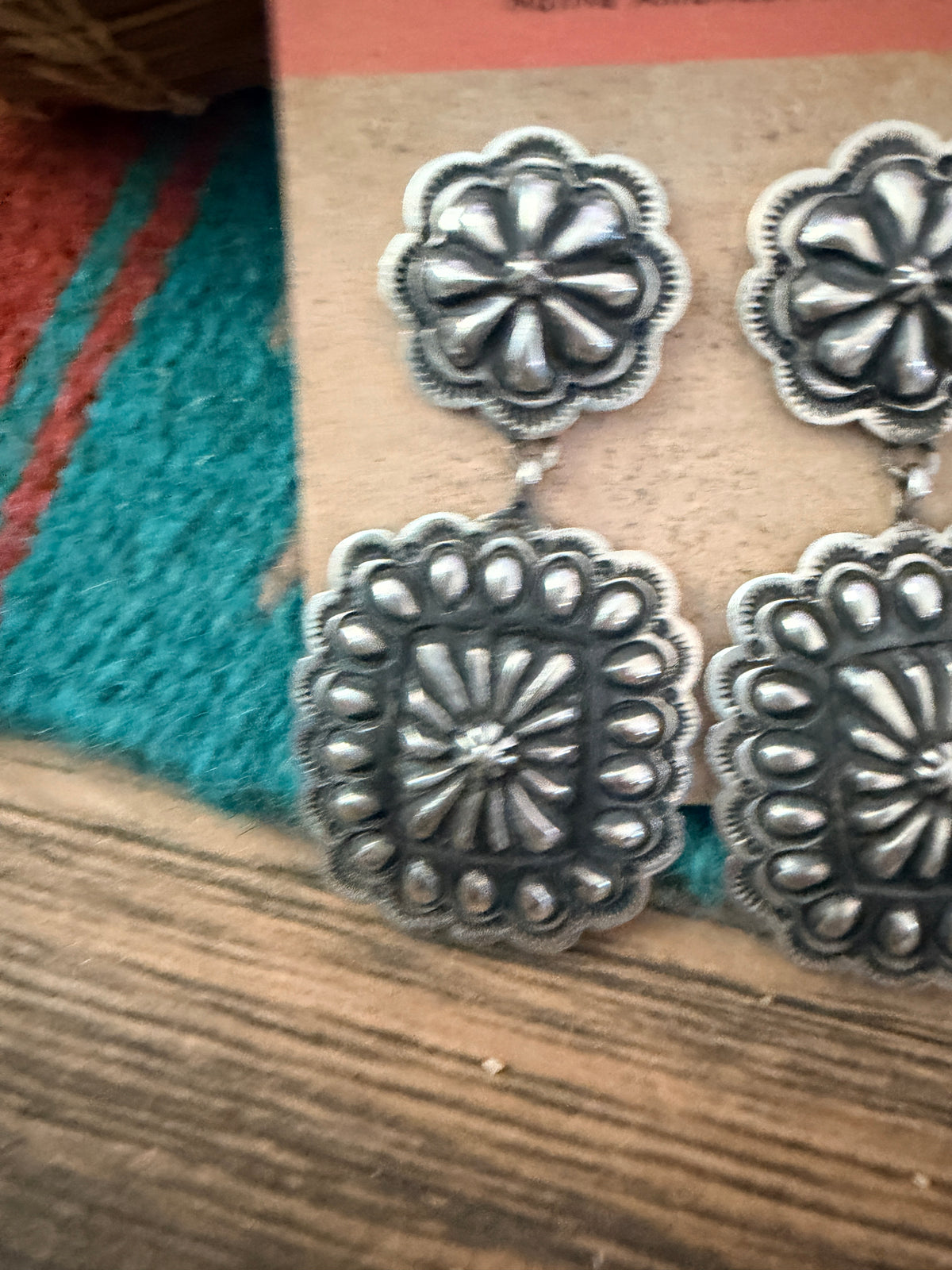 Handcrafted Sterling Silver Concho Dangle Earrings