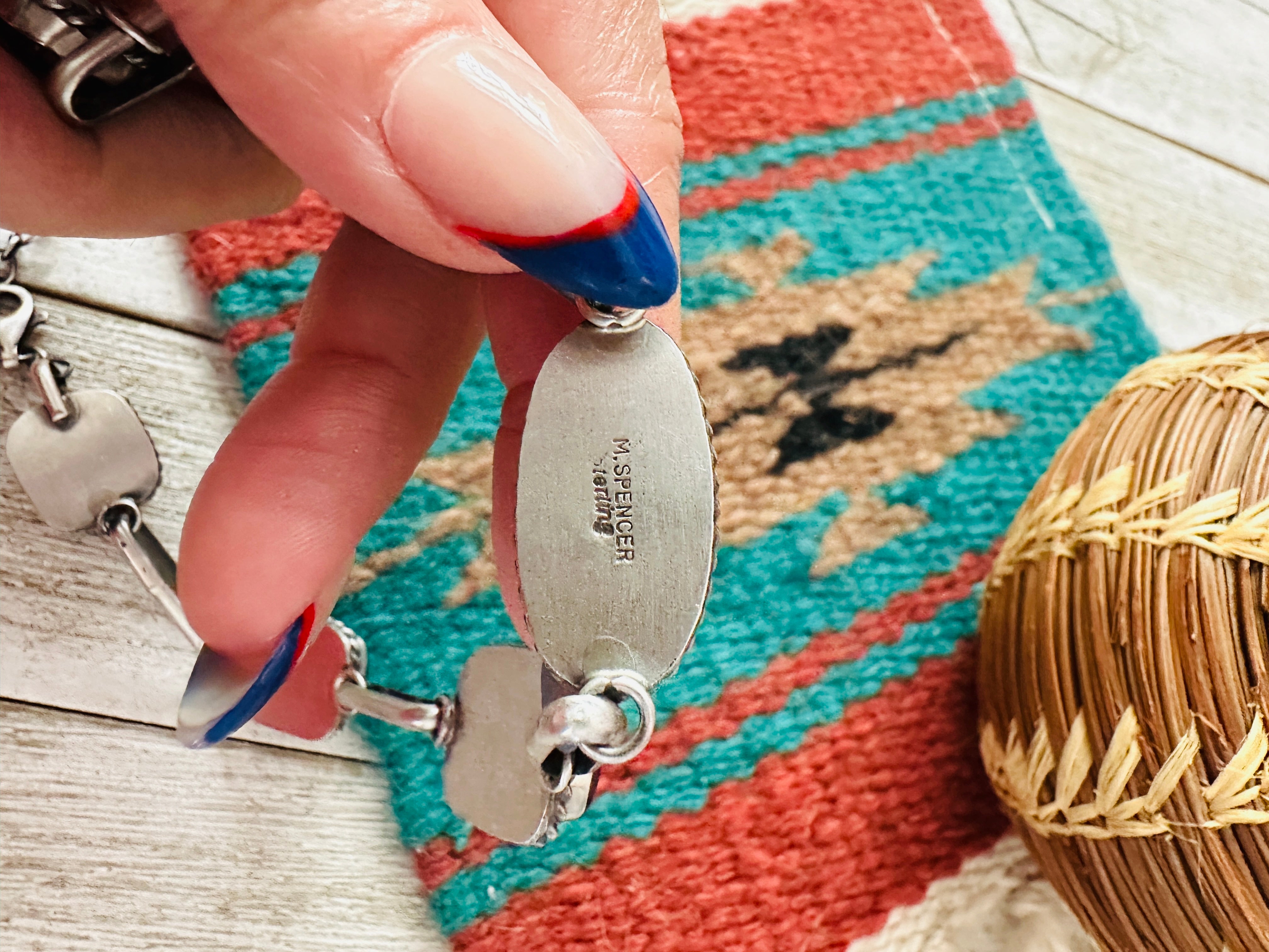 Handcrafted Sterling Silver & Purple Spiny Necklace