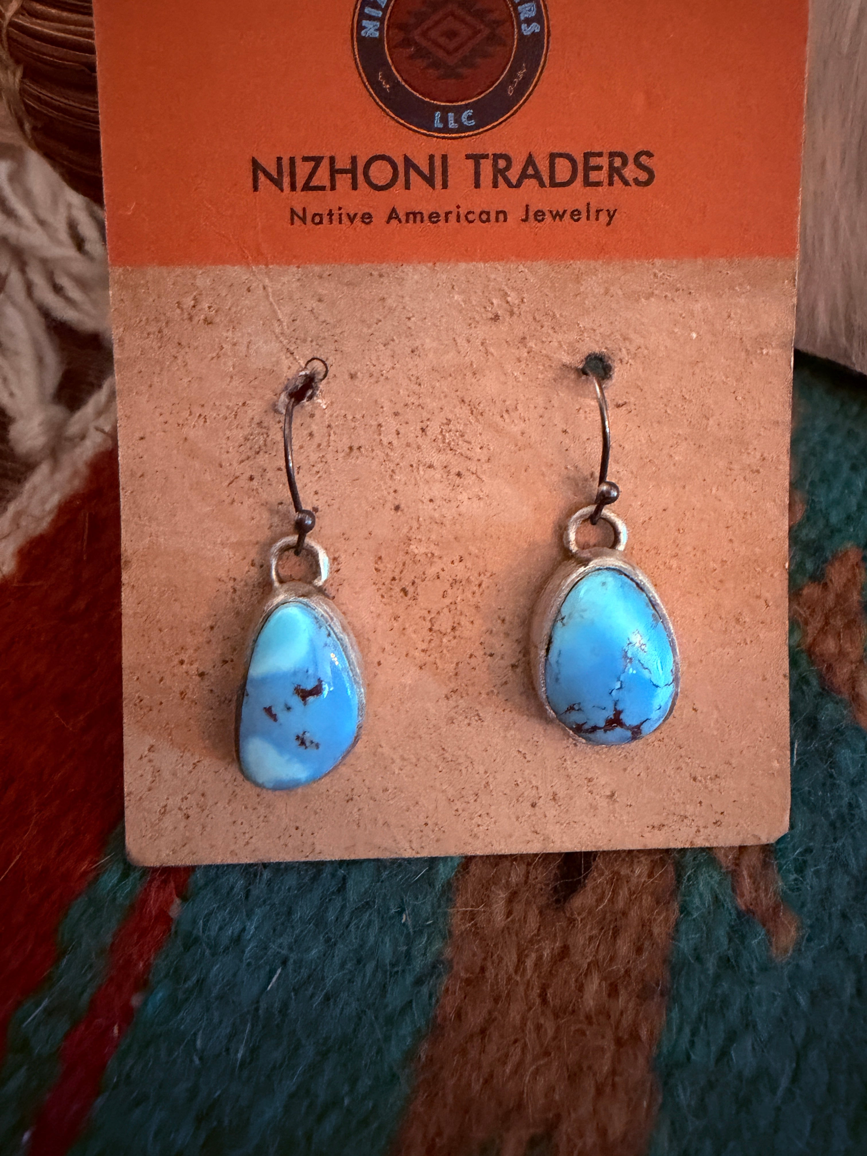 Handcrafted Golden Hills Turquoise & Sterling Silver Necklace and Earring Set by Kathleen Chavez