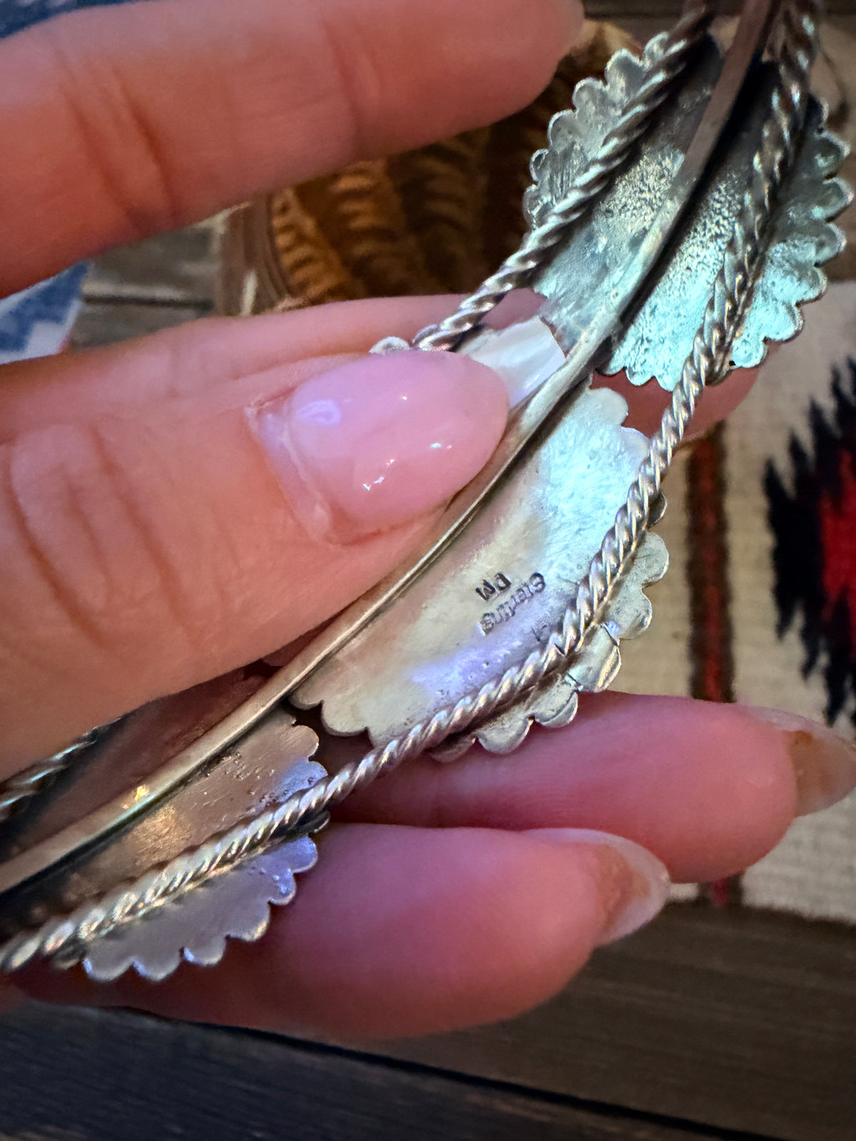 Handcrafted Sterling Silver Concho Cuff Bracelet by Darrell Morgan