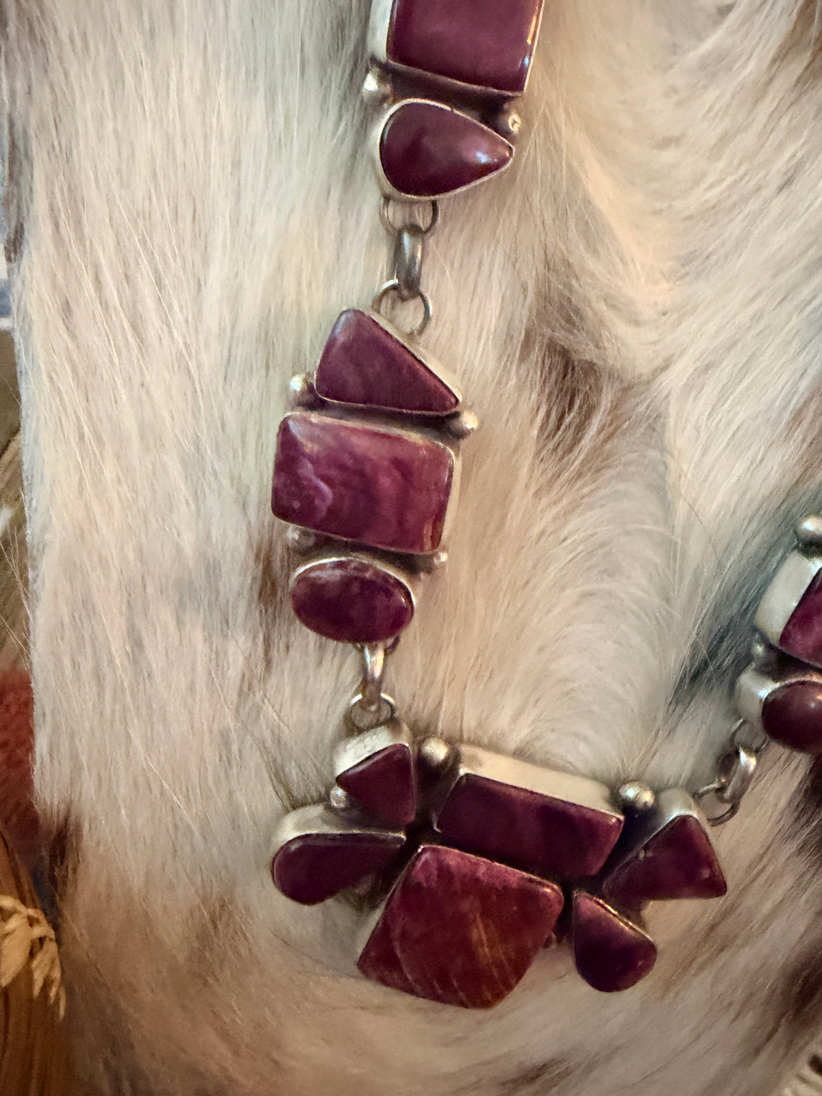 Handcrafted Spiny Oyster & Sterling Silver Necklace by Ella Peter