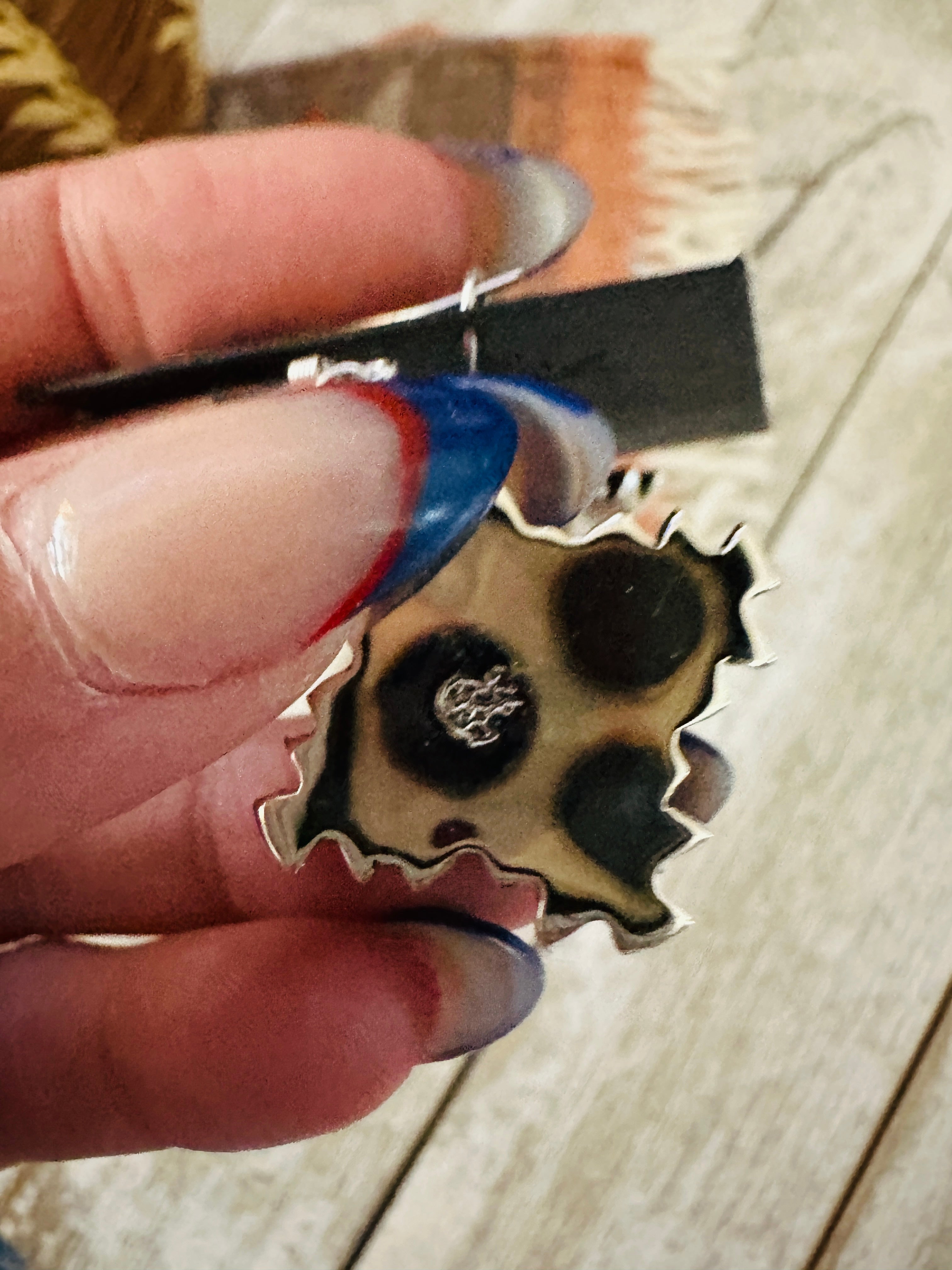 Handcrafted Sterling Silver & Morenci Turquoise Post Earrings