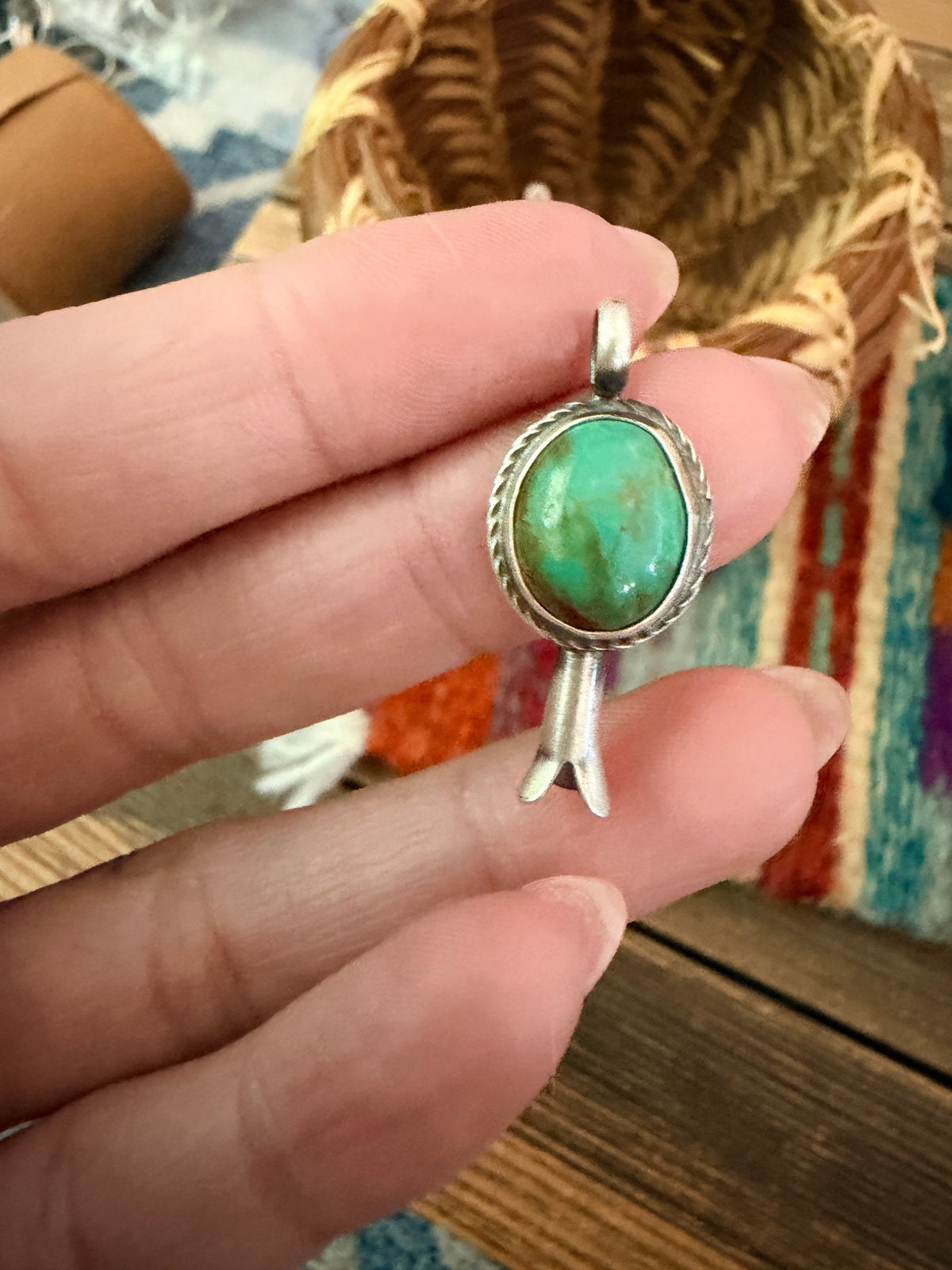 Handcrafted Sterling Silver & Turquoise Blossom Pendant