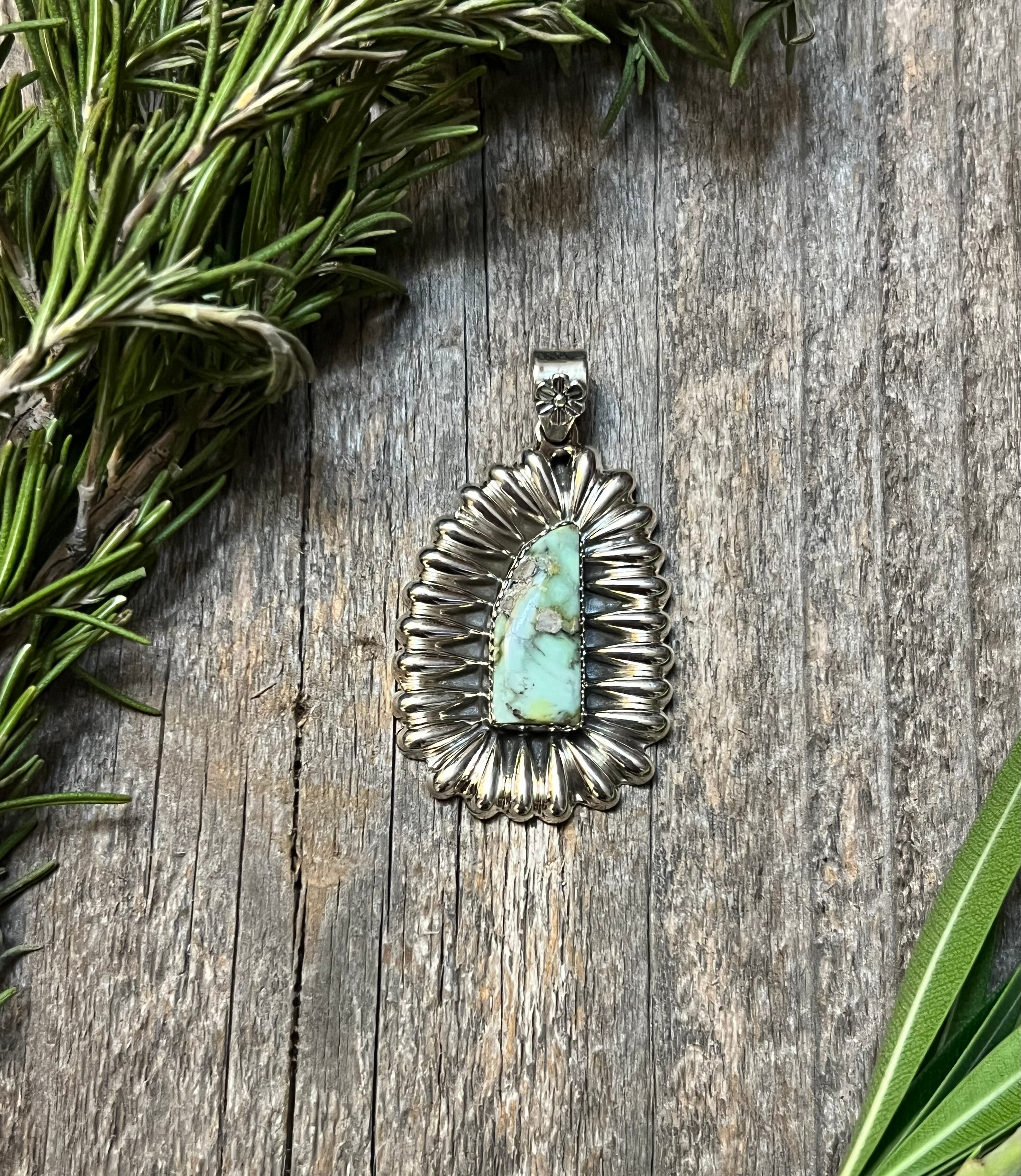 Handmade Palomino Turquoise Sterling Silver Pendant