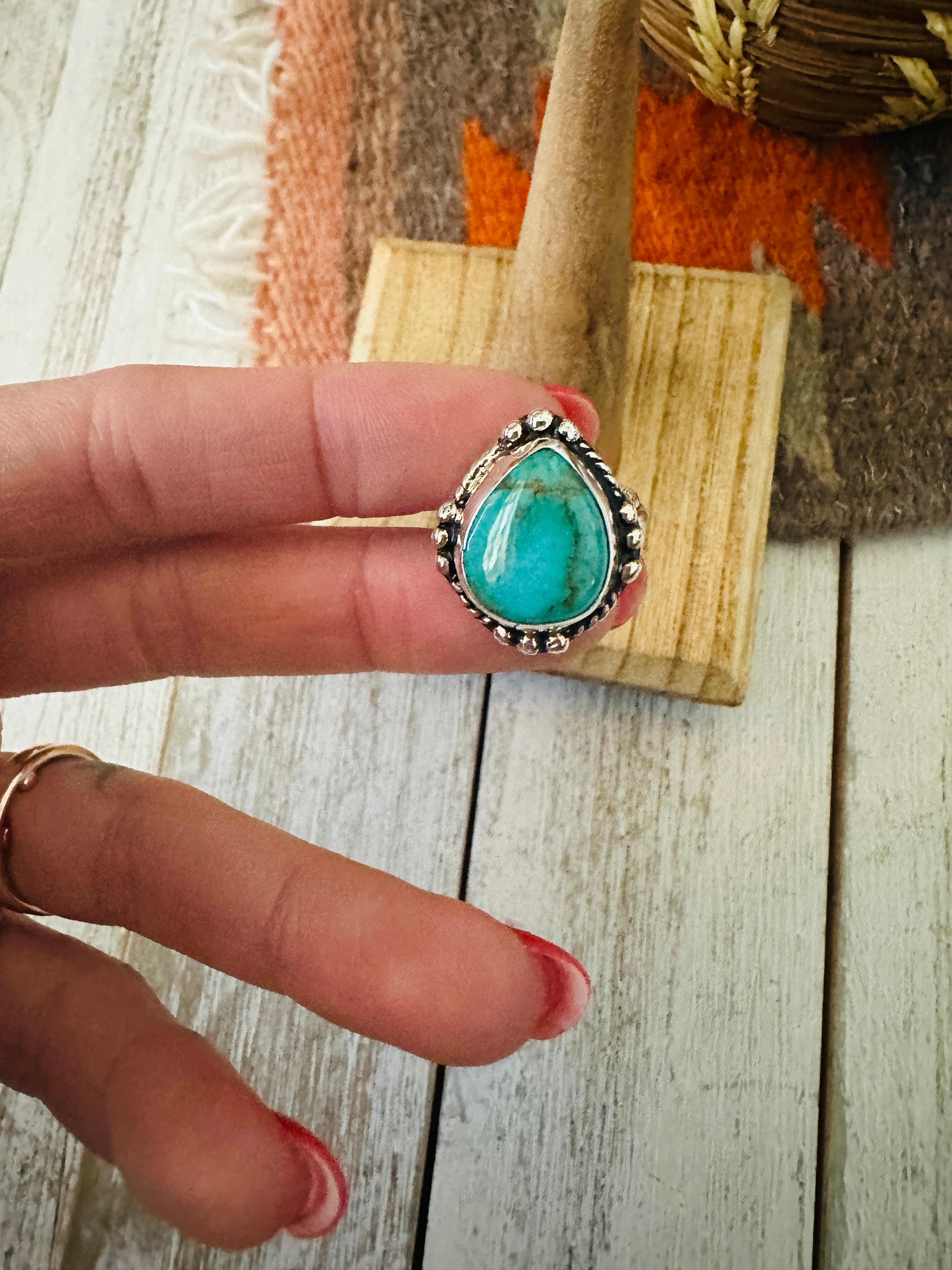 Navajo Turquoise & Sterling Silver Ring Size 5